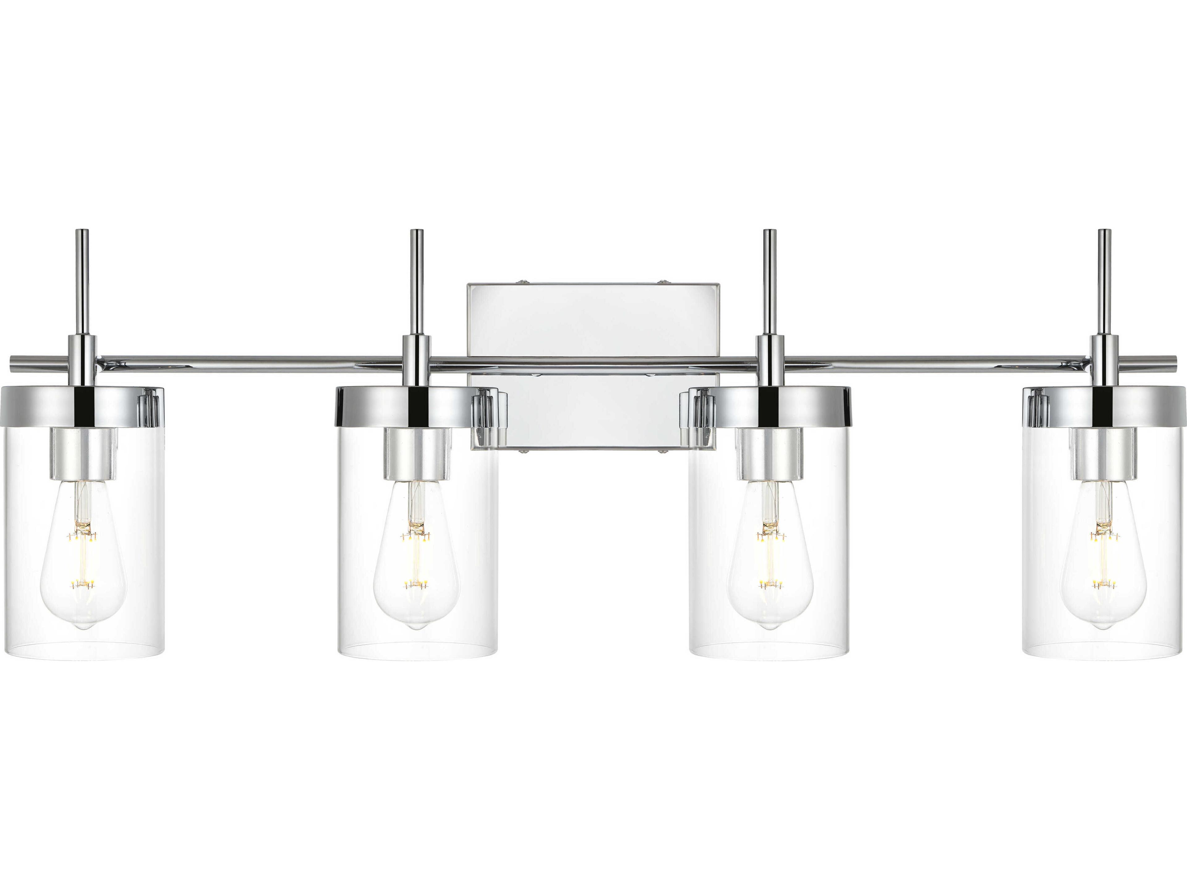 Elegant Lighting Benny 4-Light Chrome Glass Vanity Light