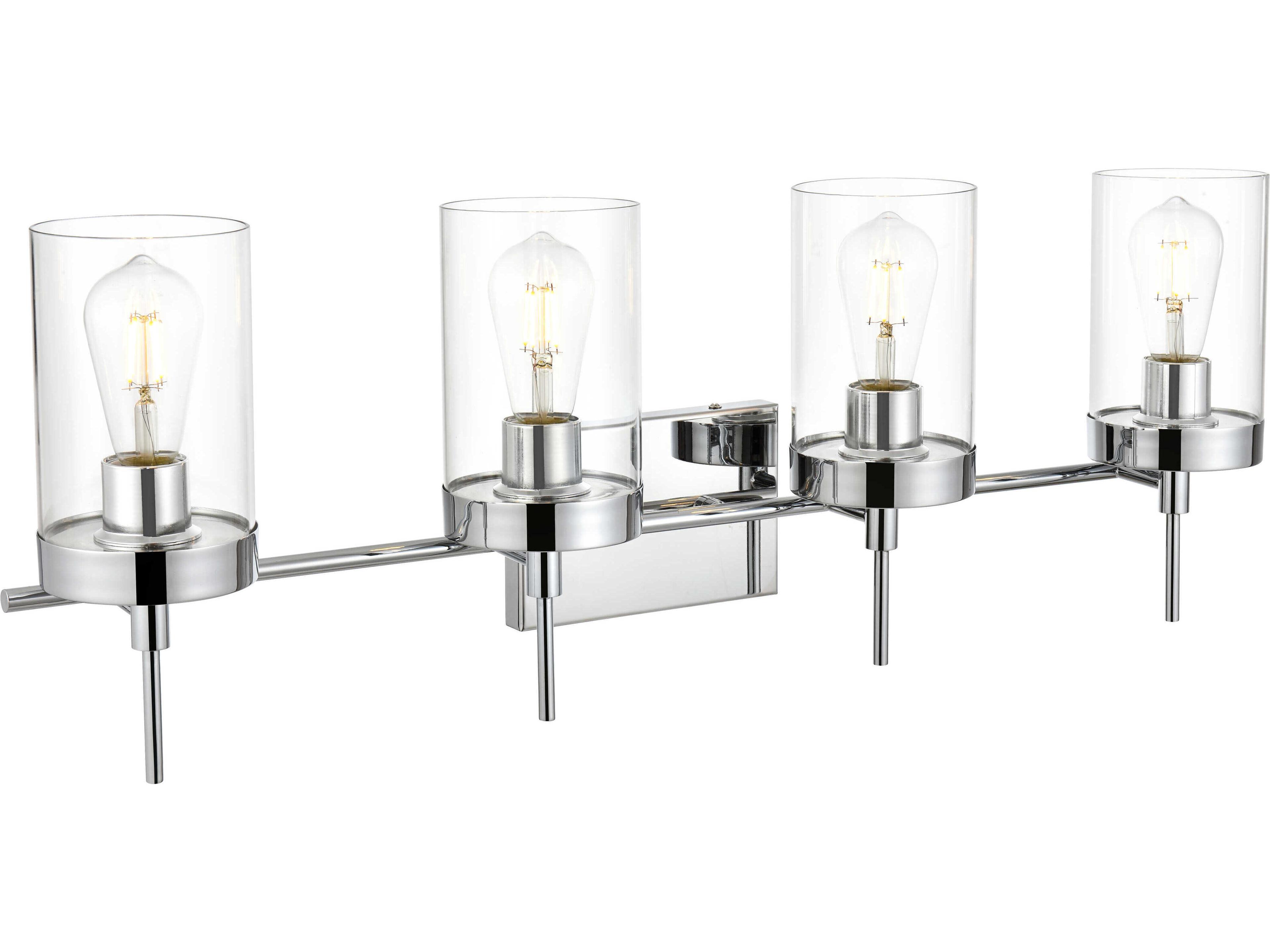 Elegant Lighting Benny 4-Light Chrome Glass Vanity Light