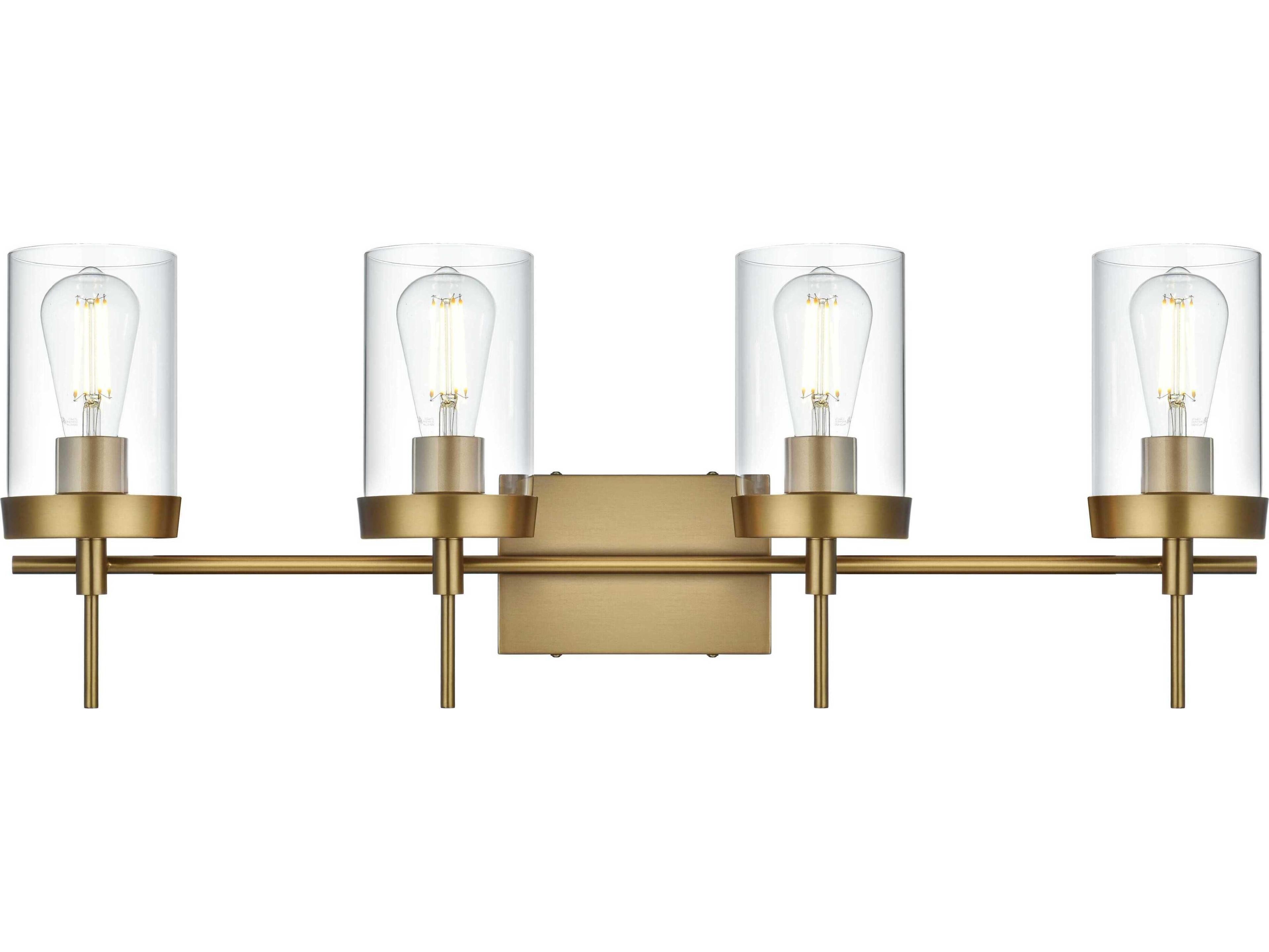 Elegant Lighting Taryin 4-Light Satin Gold Vanity Light