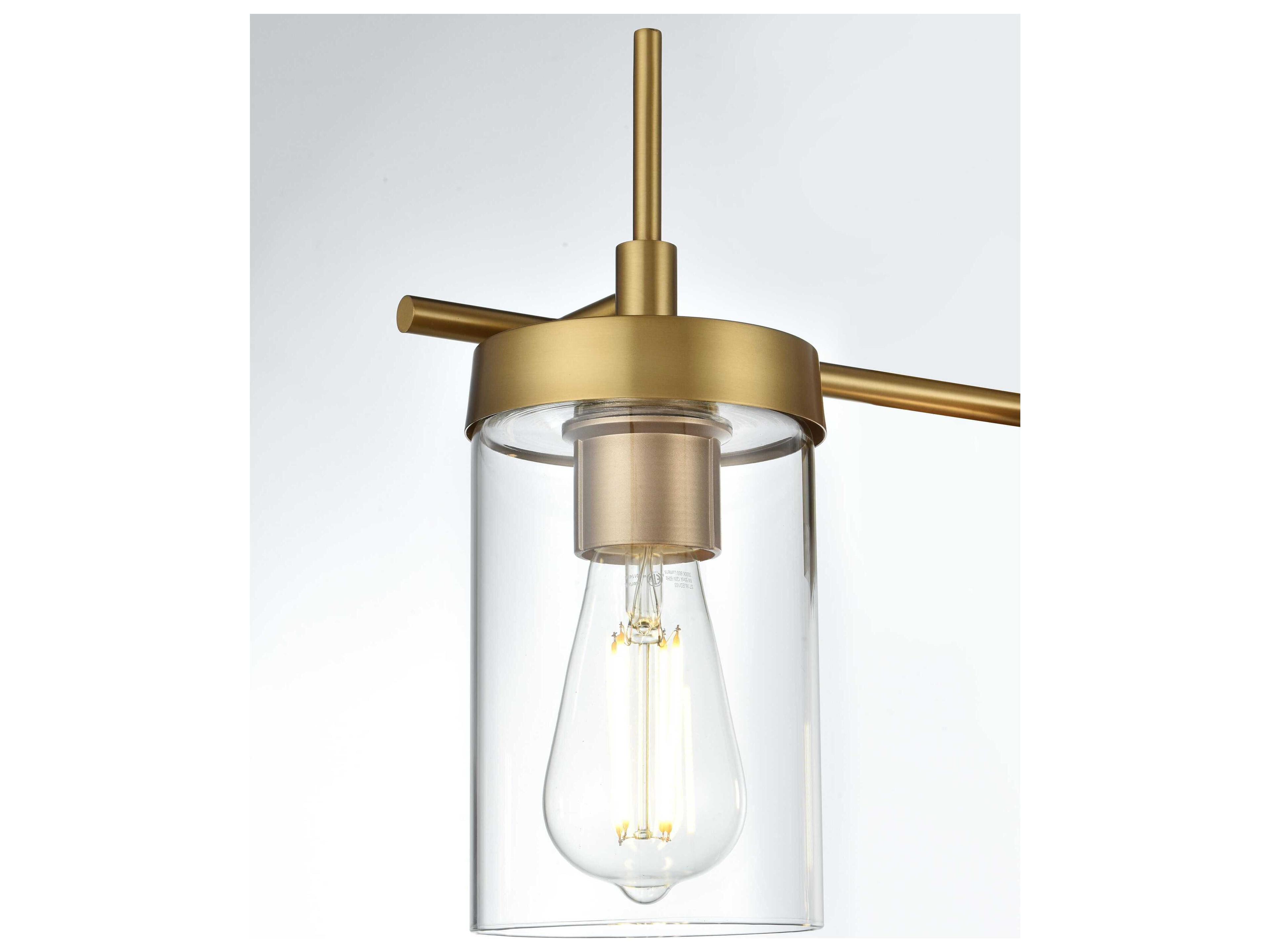 Elegant Lighting Taryin 4-Light Satin Gold Vanity Light