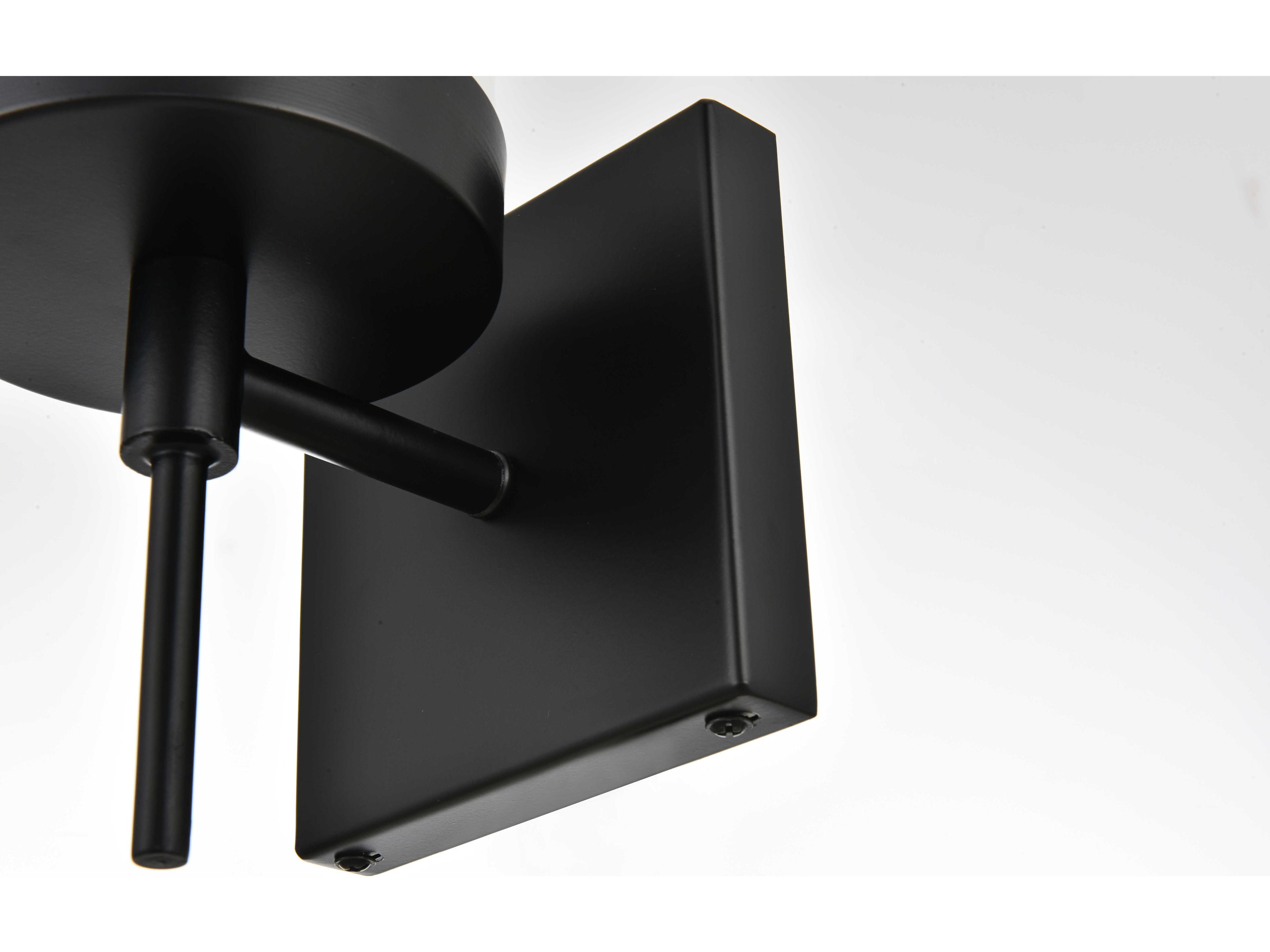 Elegant Lighting Benny 1-Light Black Glass Wall Sconce