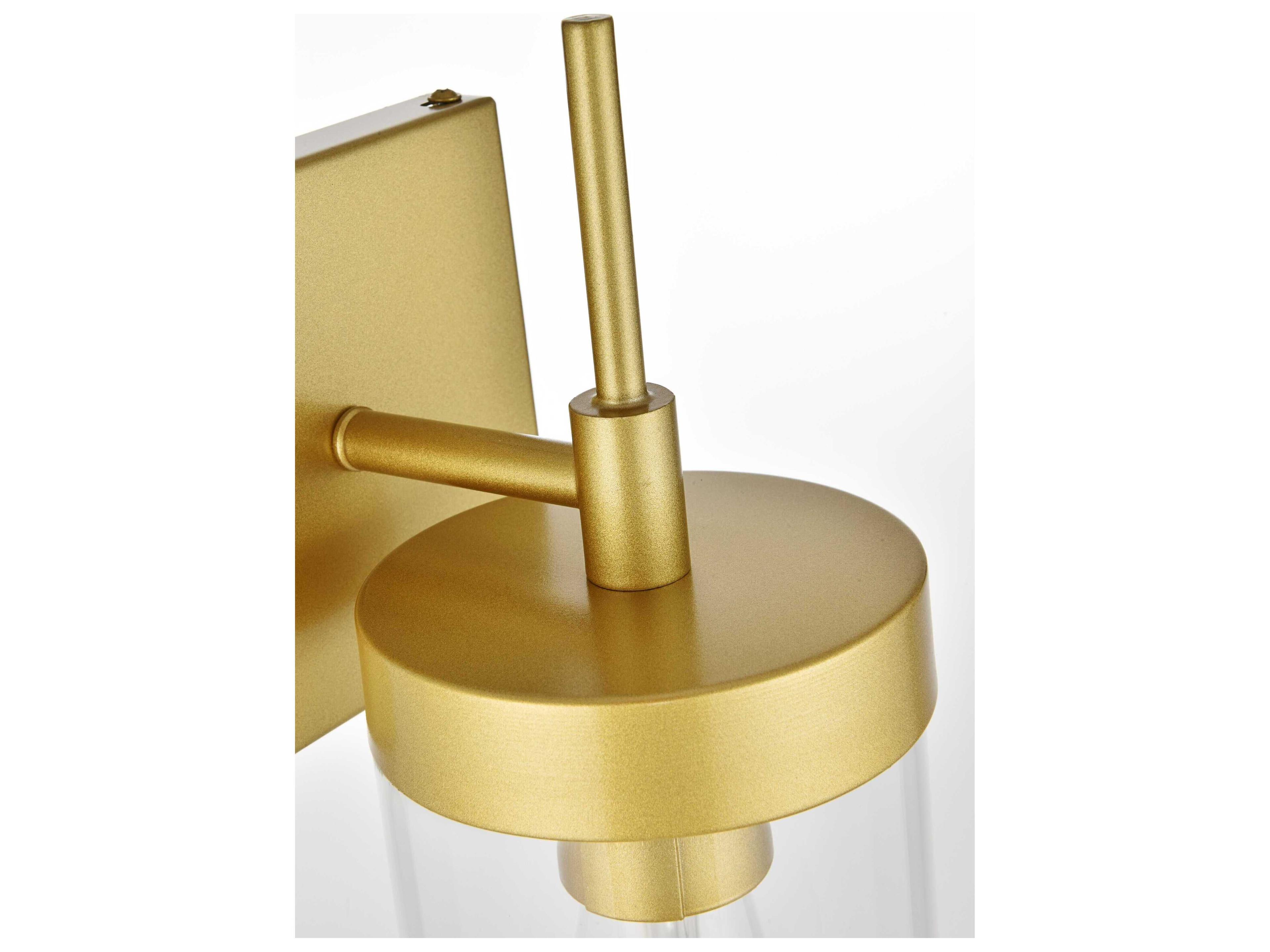 Elegant Lighting Benny 1-Light Brass Glass Wall Sconce