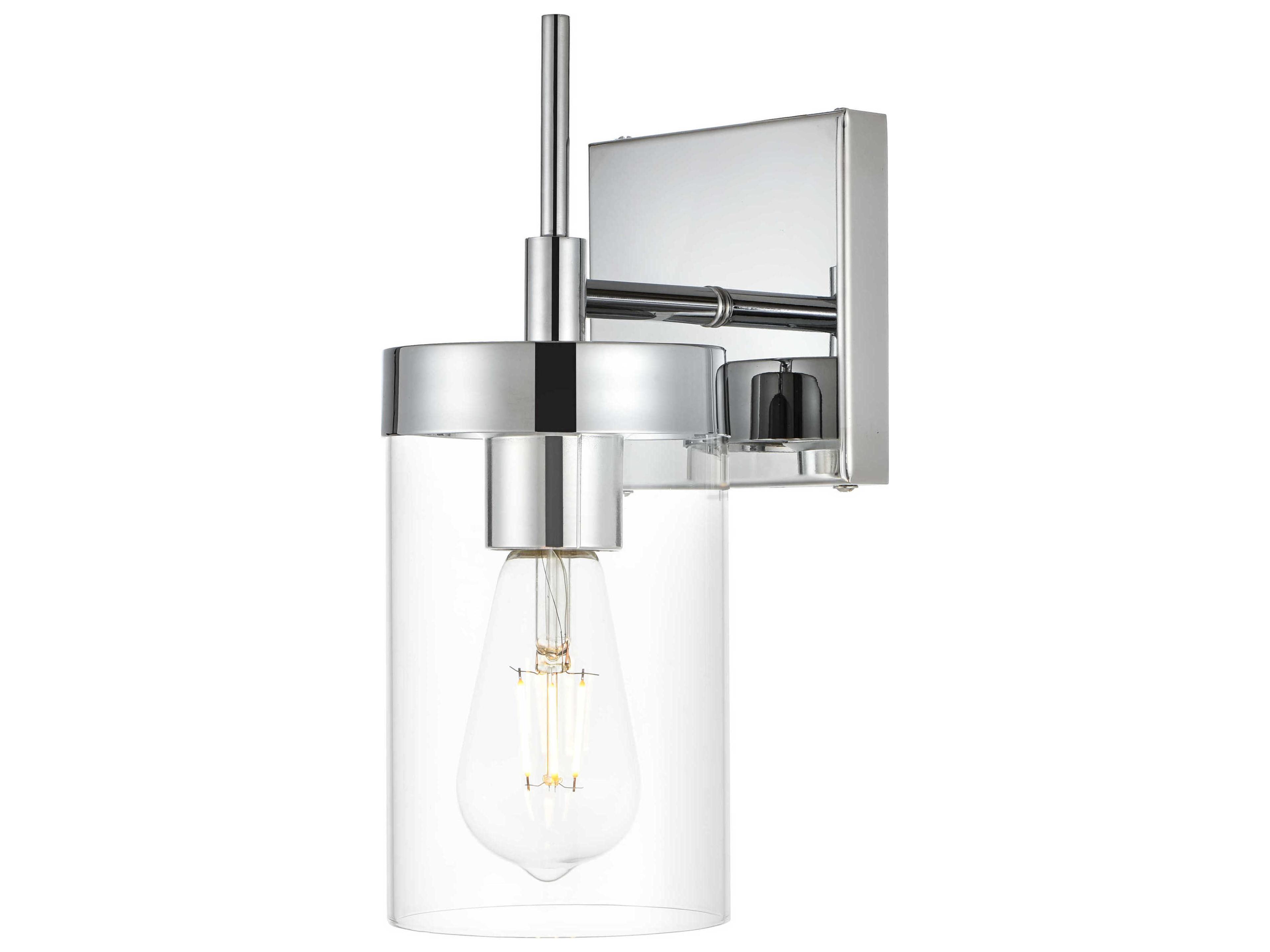 Benny 1-Light Chrome Glass Wall Sconce
