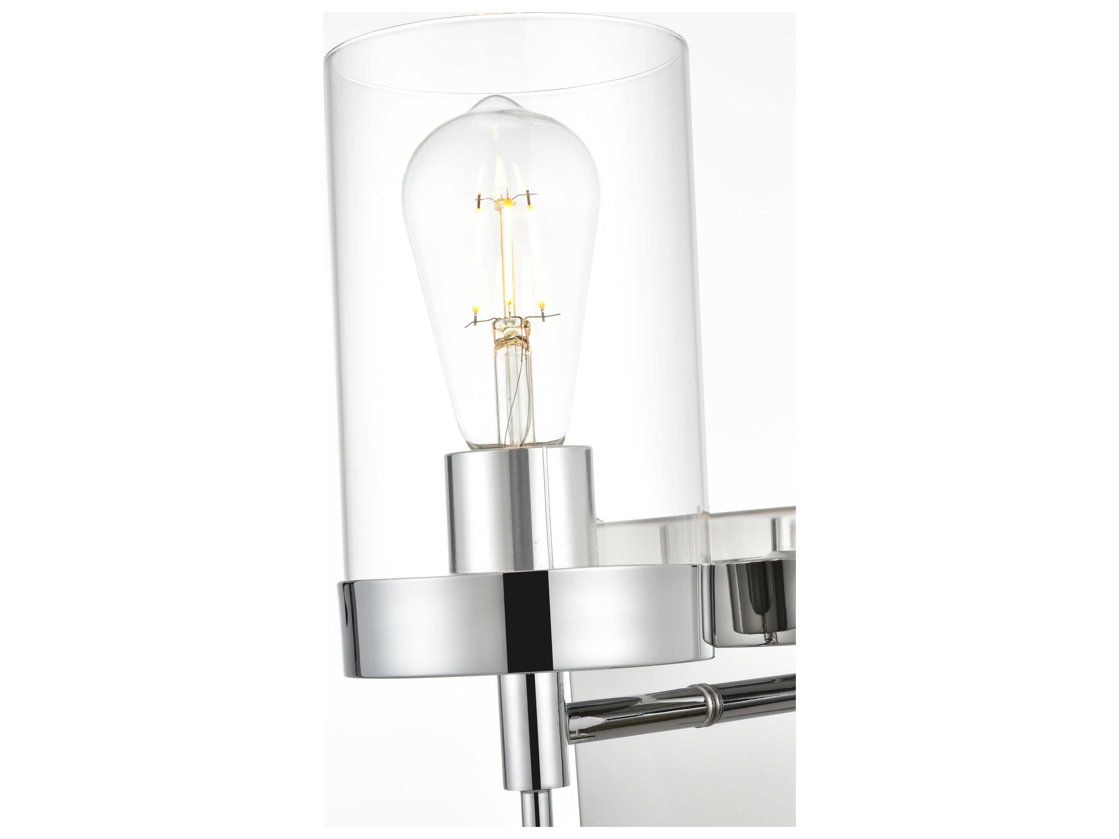 Elegant Lighting Benny 1-Light Chrome Glass Wall Sconce