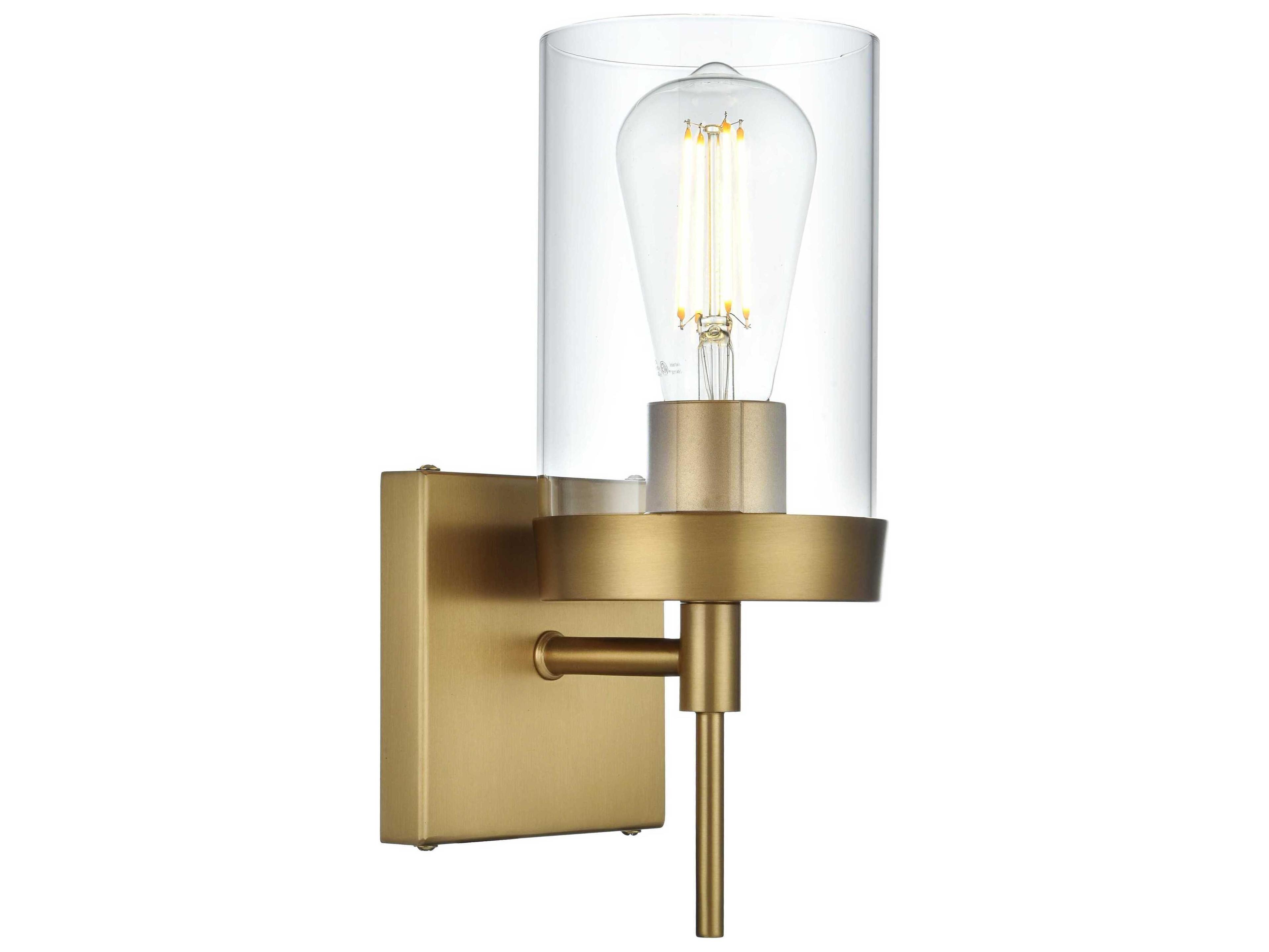 Elegant Lighting Taryin 1-Light Satin Gold Wall Sconce
