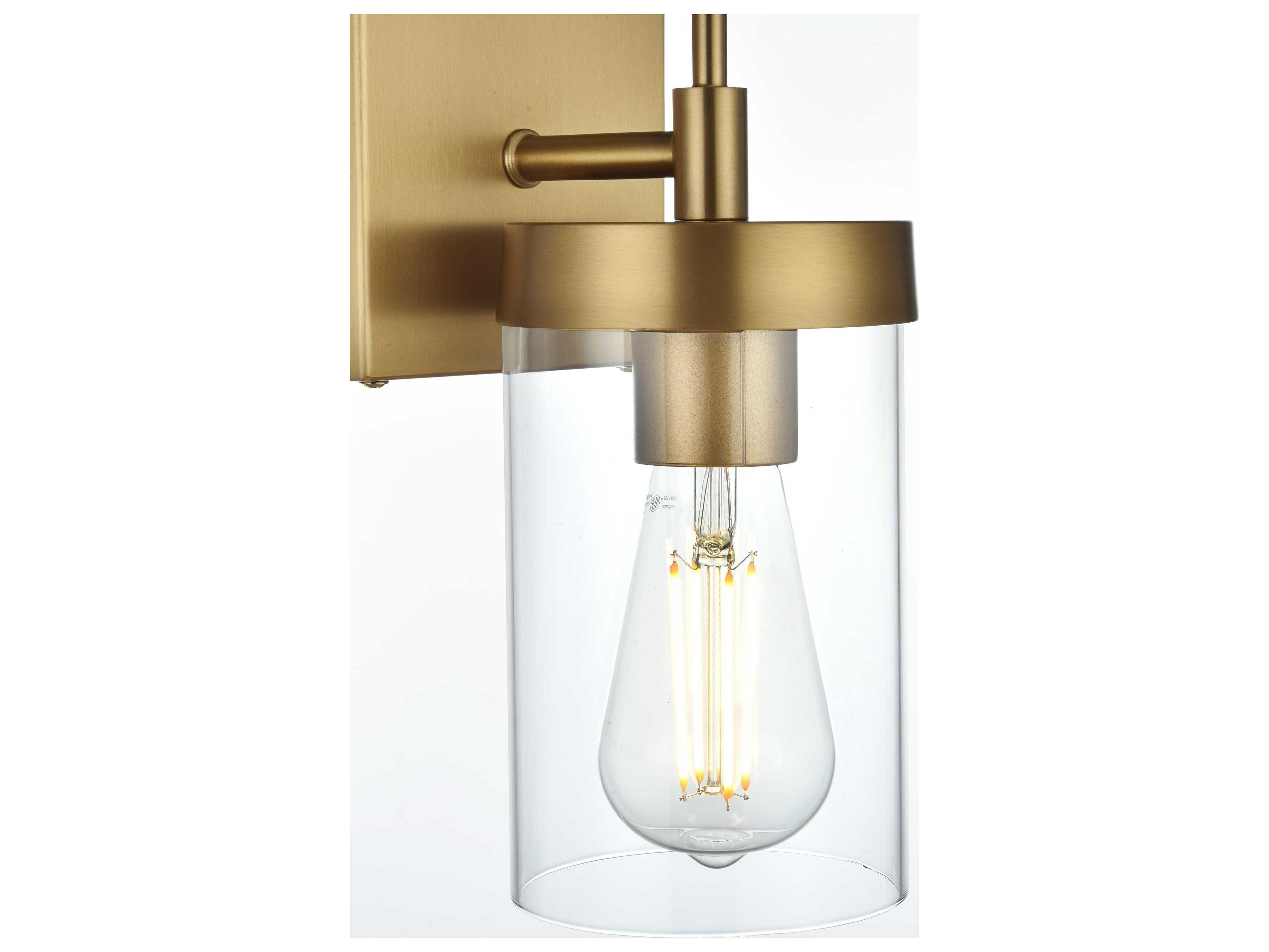 Elegant Lighting Taryin 1-Light Satin Gold Wall Sconce