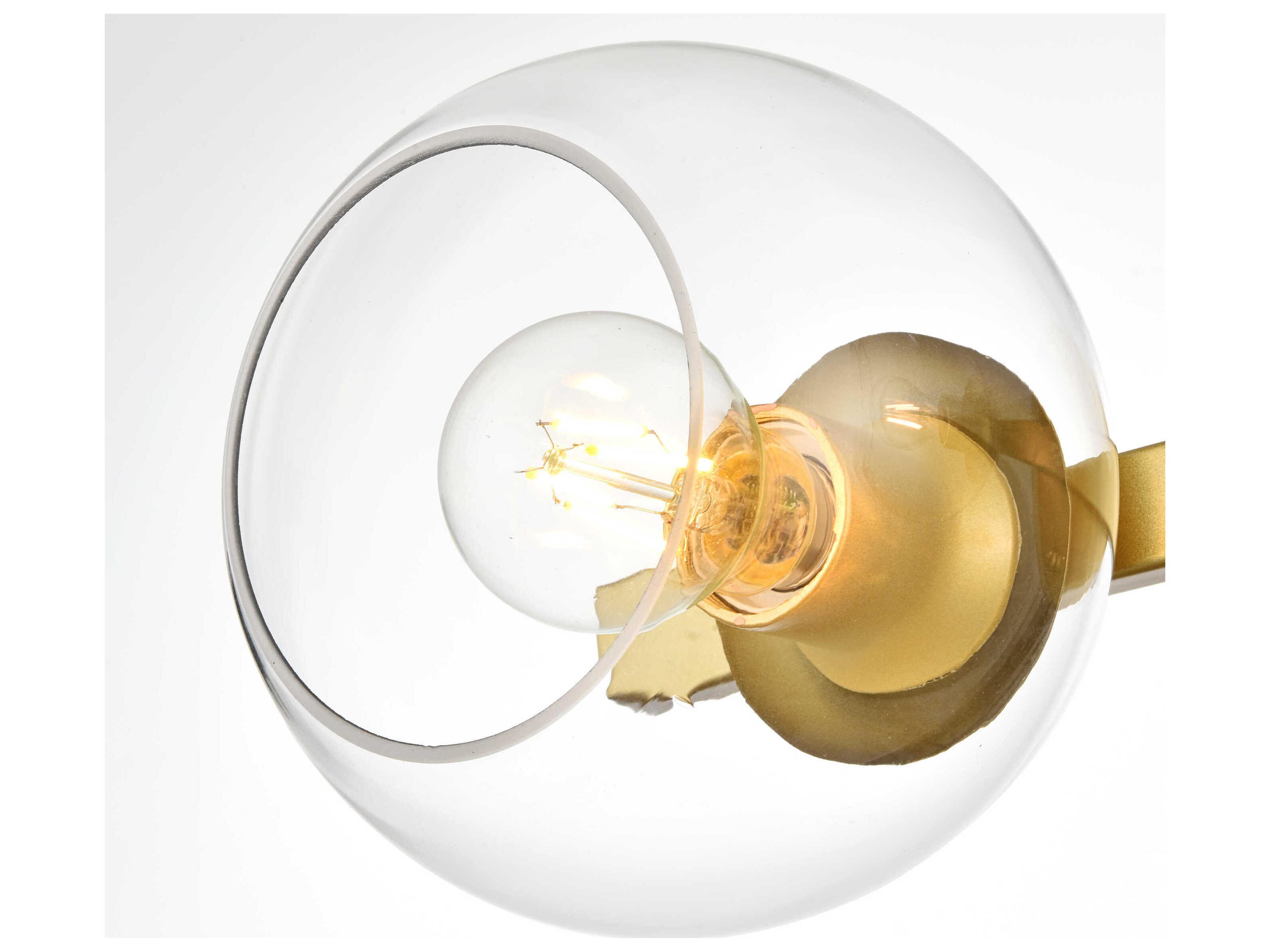 Elegant Lighting Rogelio 2-Light Brass Glass Vanity Light