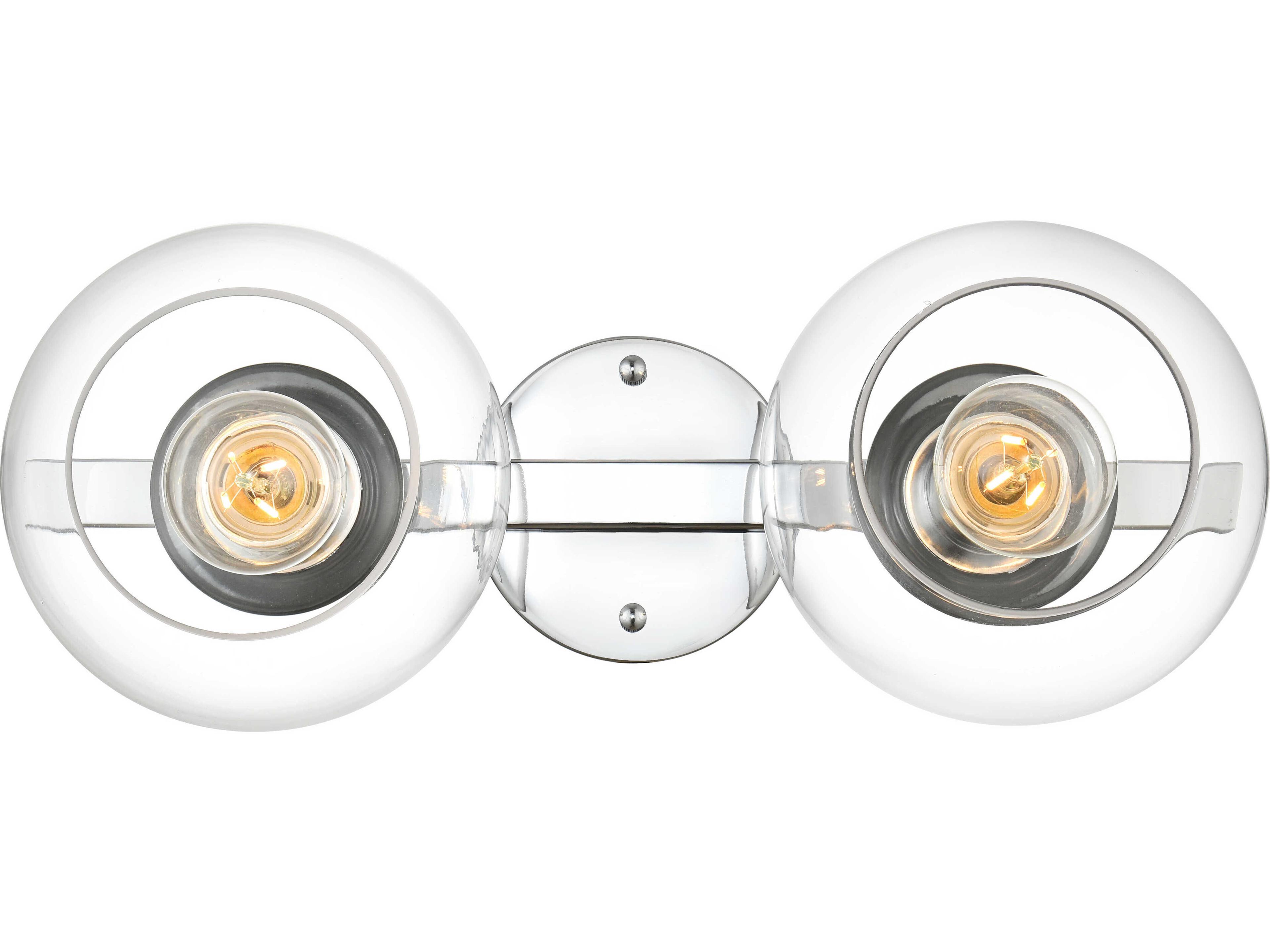 Elegant Lighting Rogelio 2-Light Chrome Glass Vanity Light