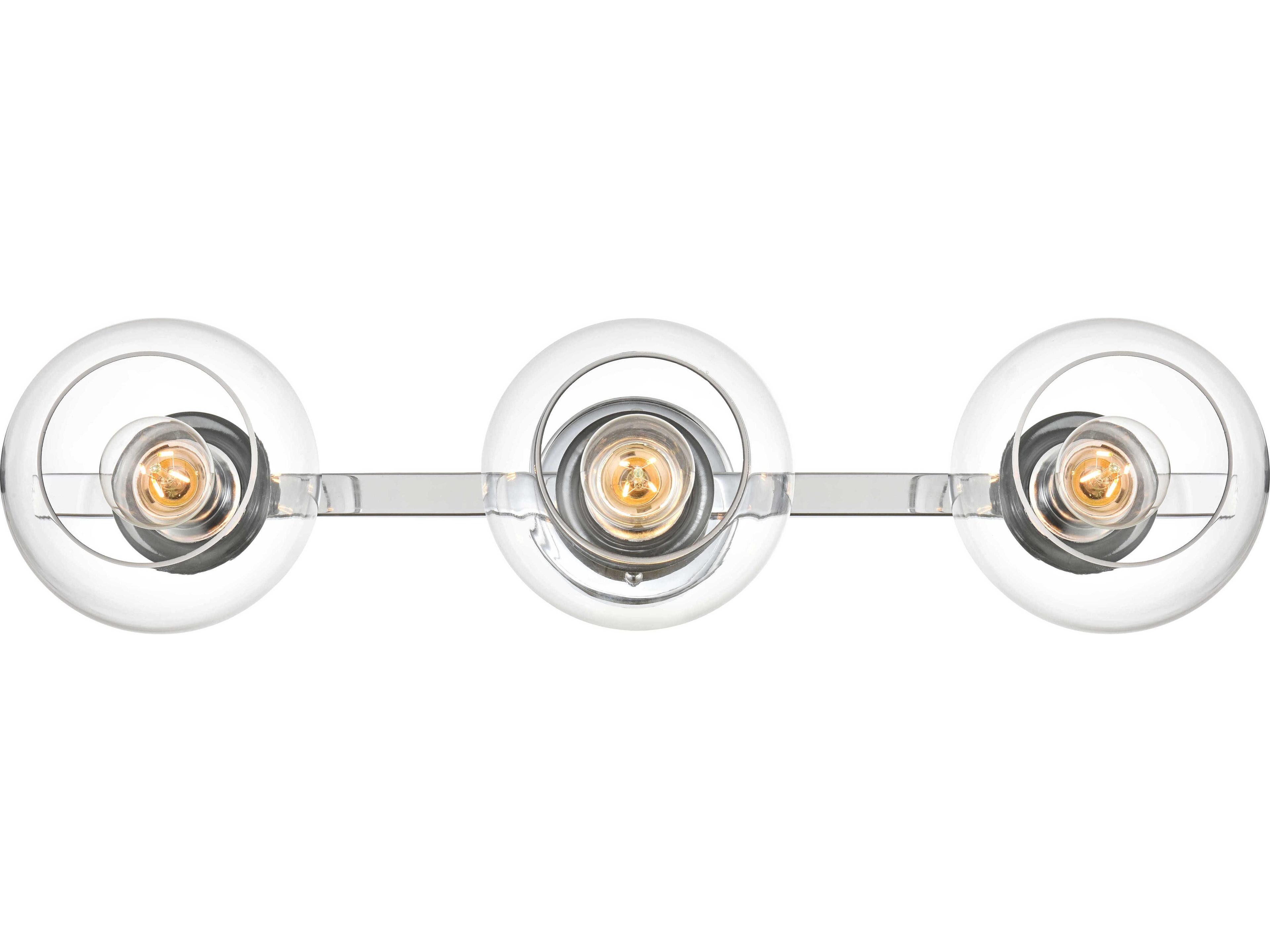 Elegant Lighting Rogelio 3-Light Chrome Glass Vanity Light