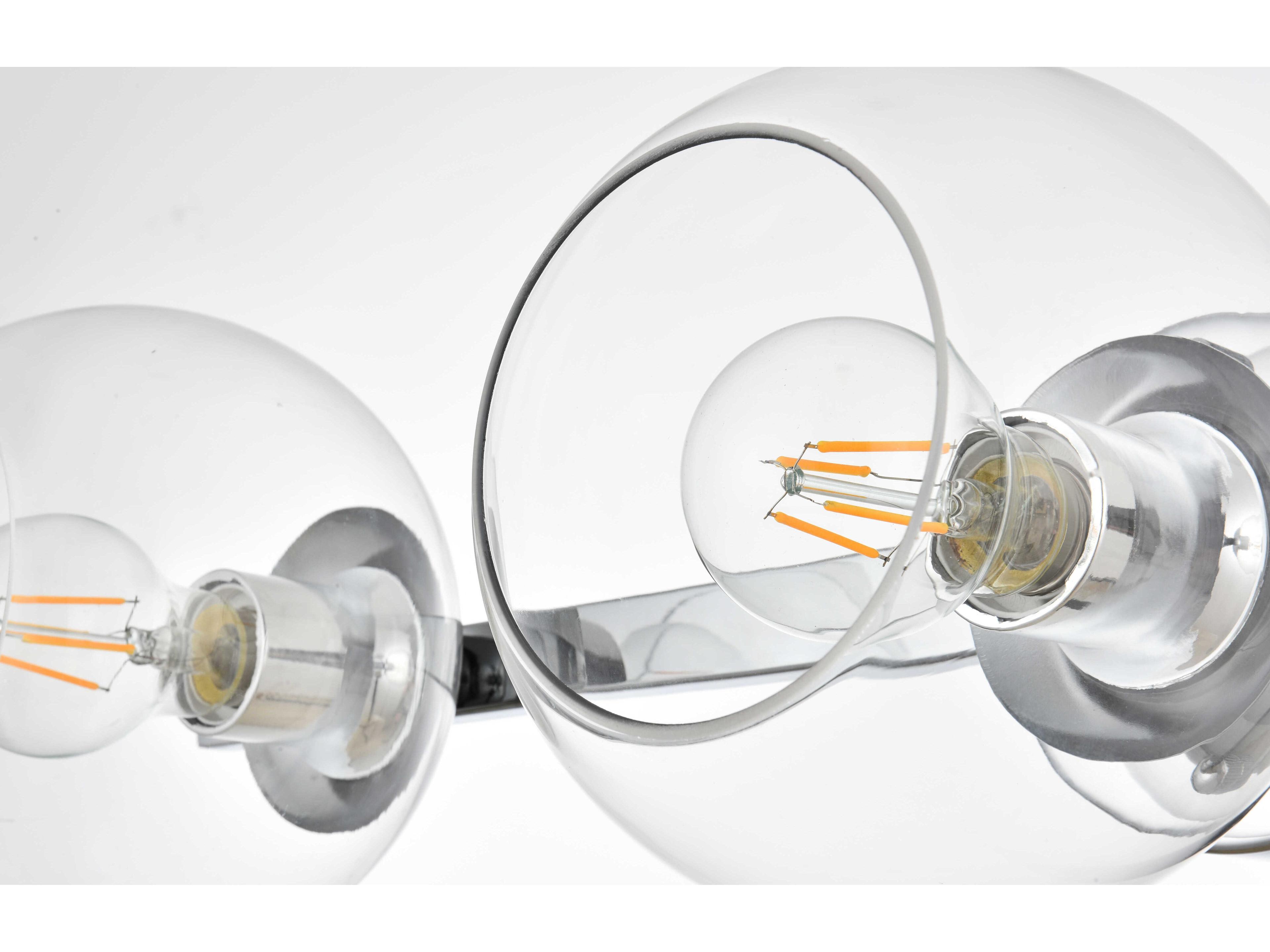 Elegant Lighting Rogelio 3-Light Chrome Glass Vanity Light