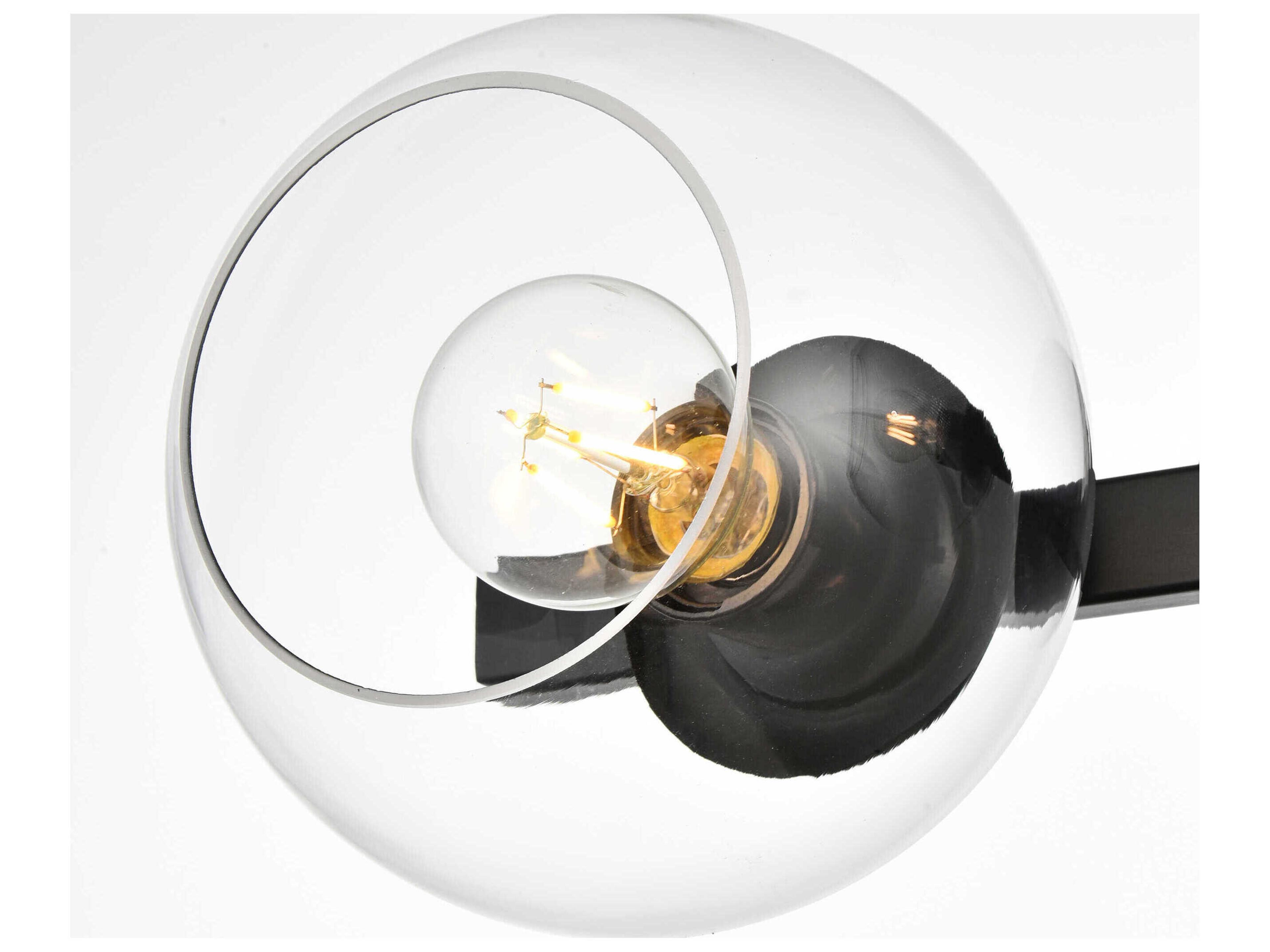 Elegant Lighting Rogelio 4-Light Black Glass Vanity Light