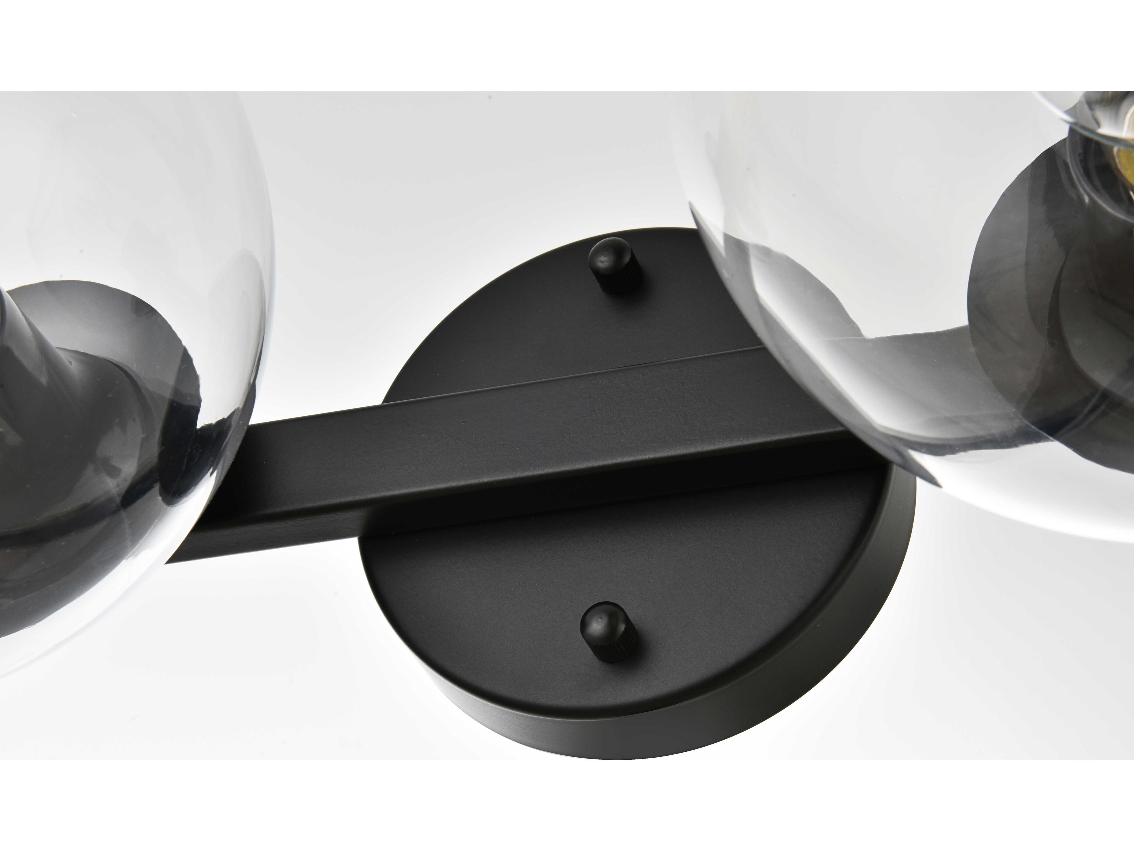 Elegant Lighting Rogelio 4-Light Black Glass Vanity Light