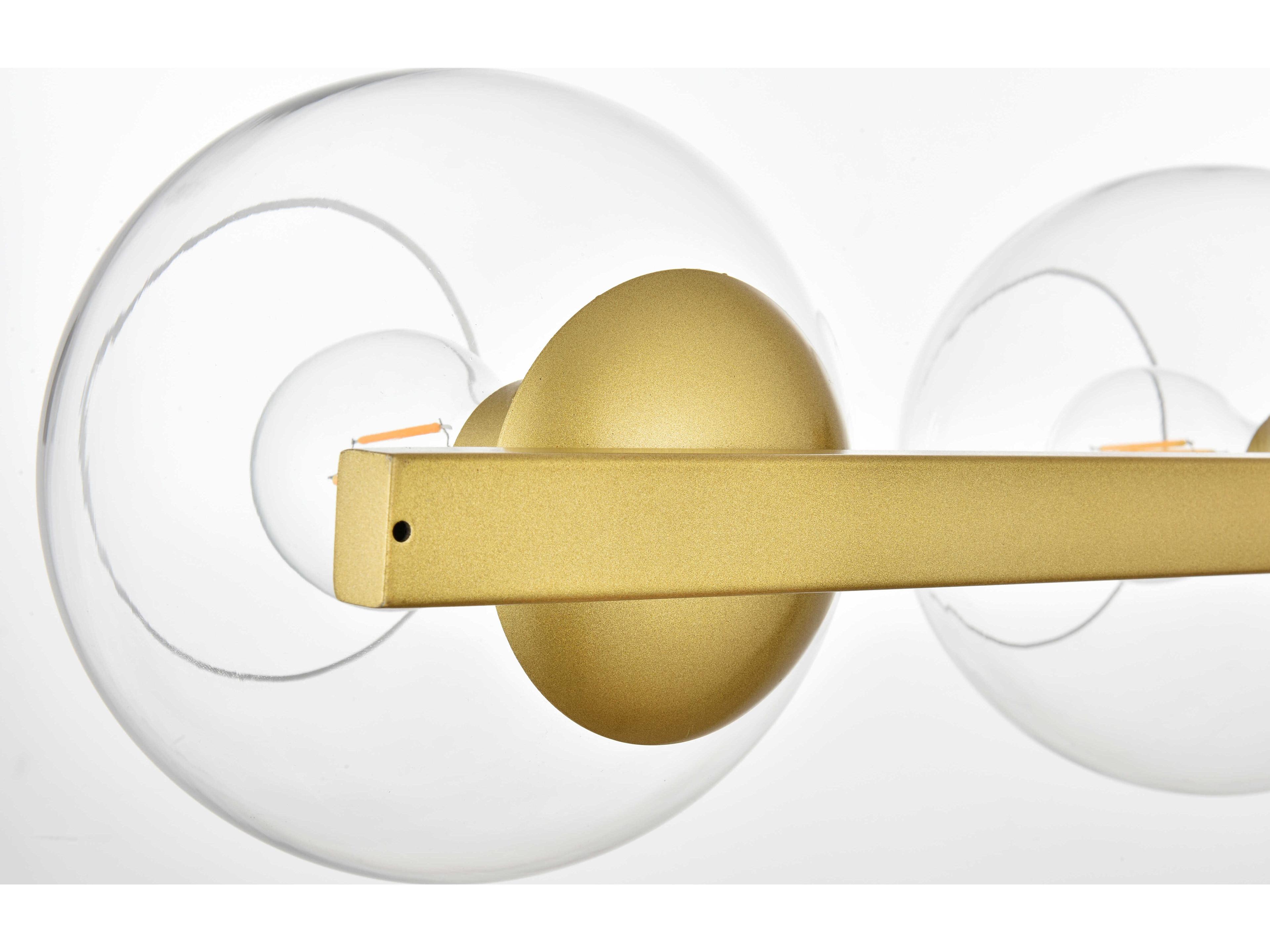 Elegant Lighting Rogelio 4-Light Brass Glass Vanity Light