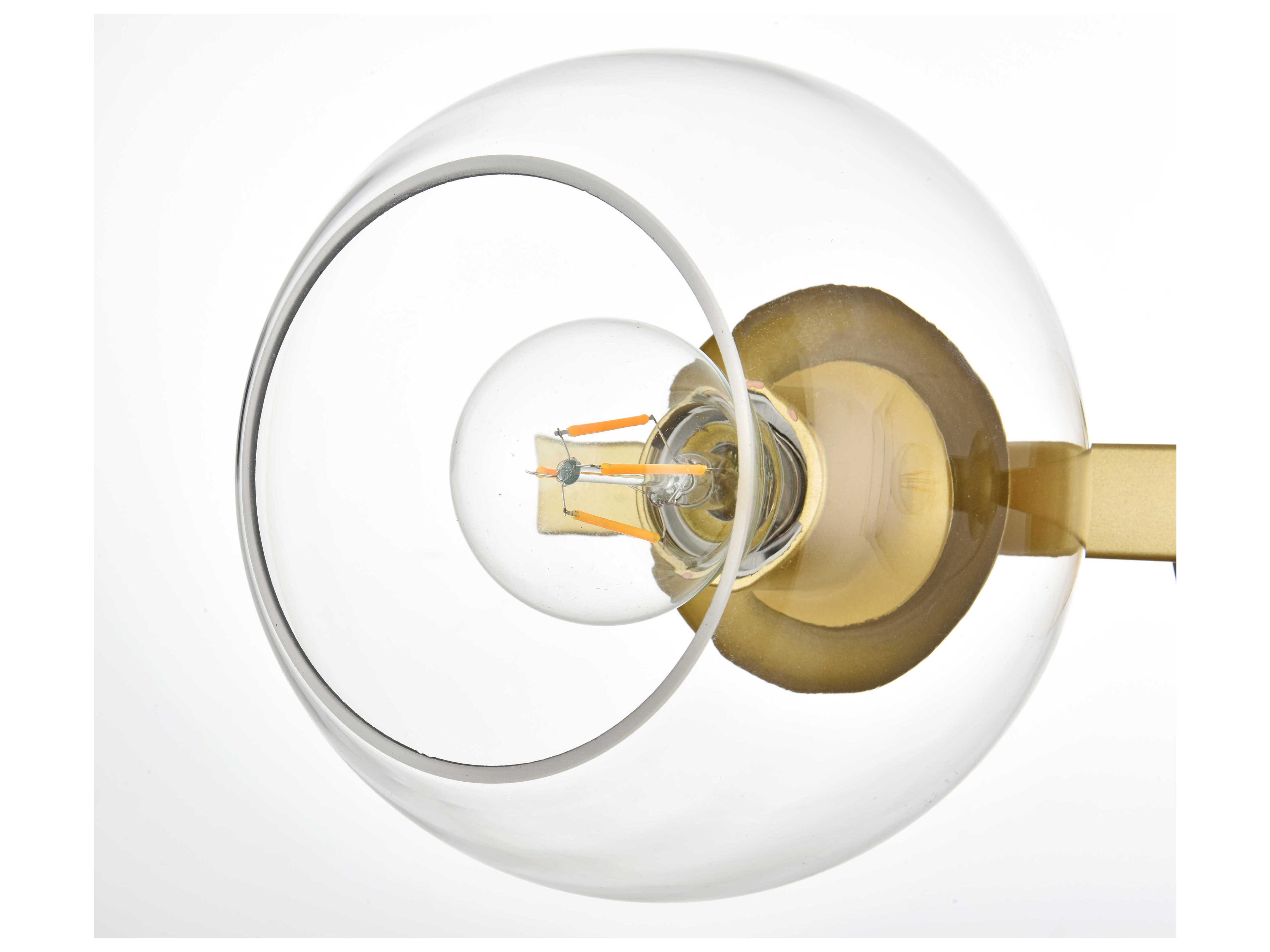 Elegant Lighting Rogelio 4-Light Brass Glass Vanity Light