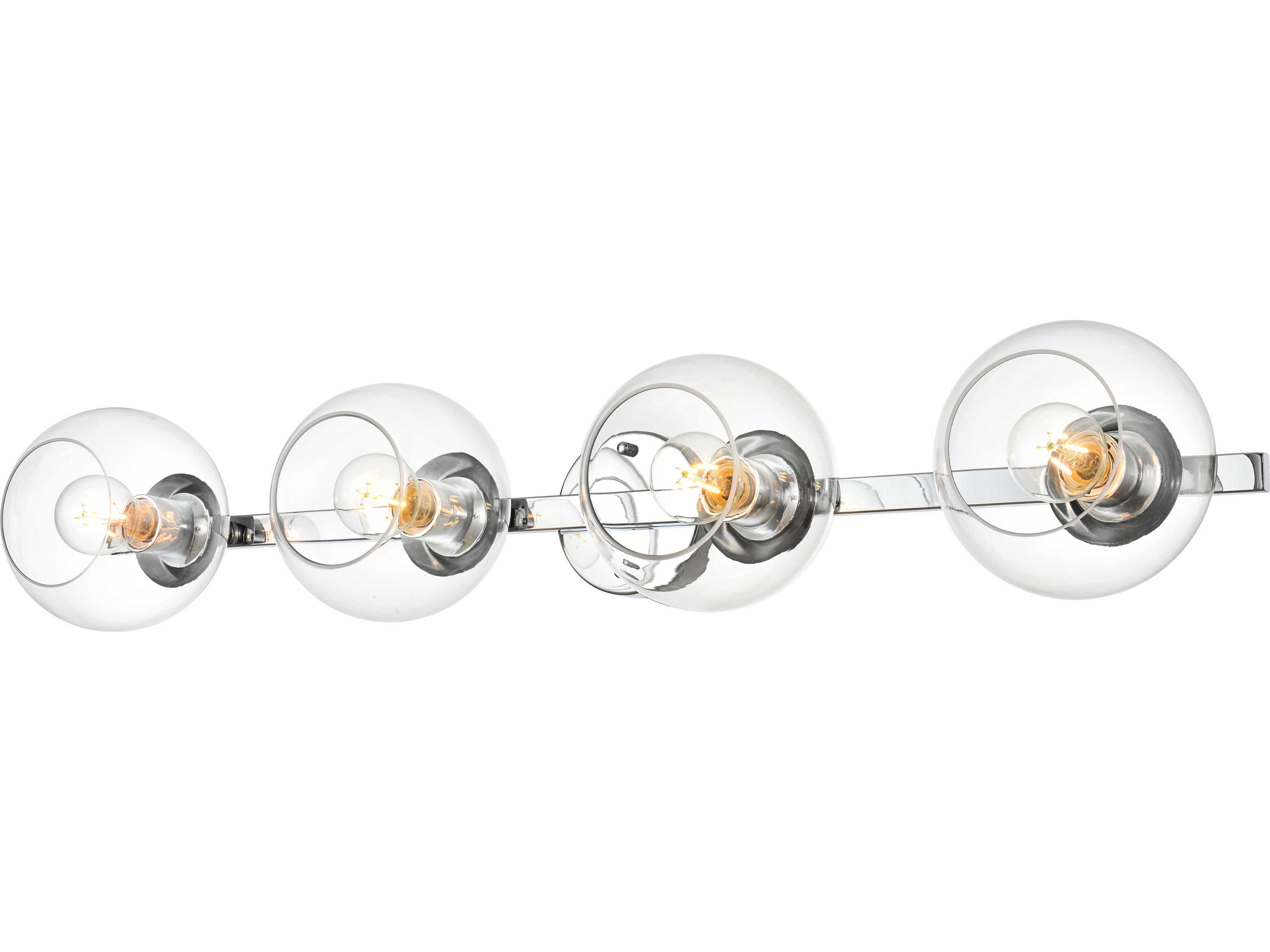 Rogelio 4-Light Chrome Glass Vanity Light