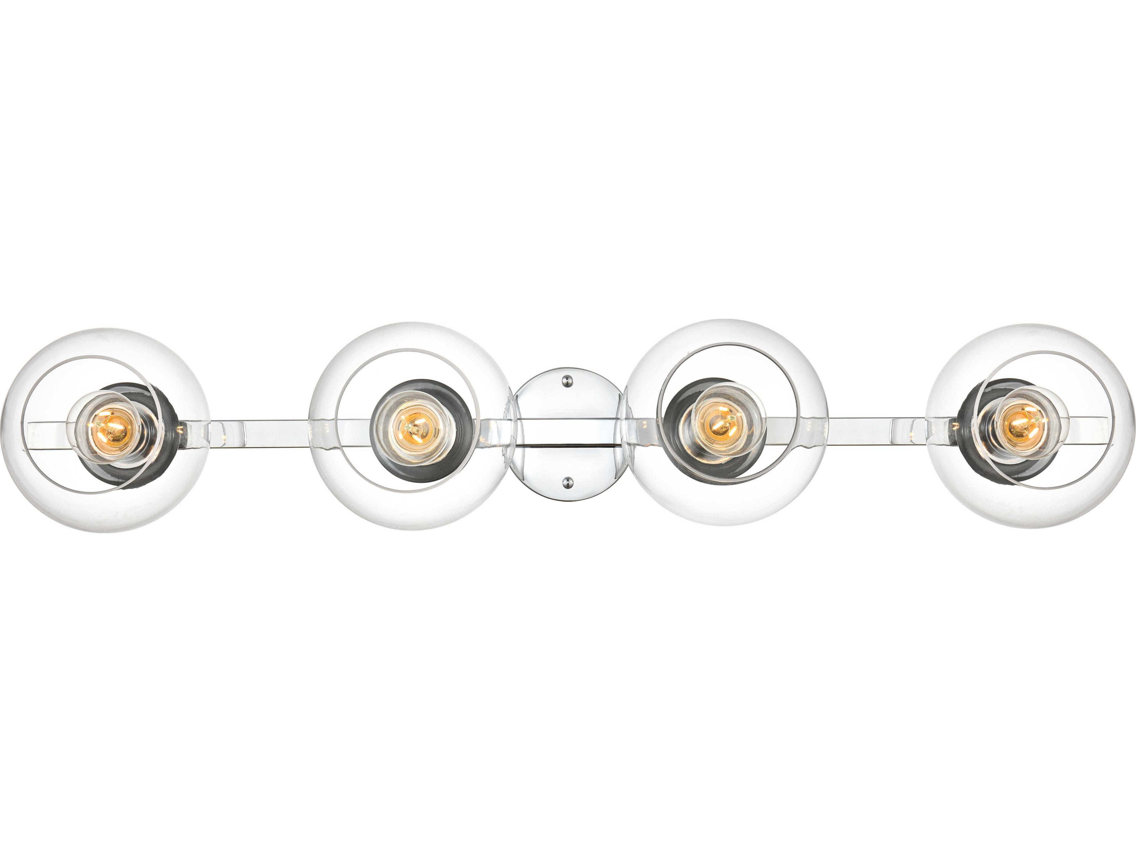 Elegant Lighting Rogelio 4-Light Chrome Glass Vanity Light