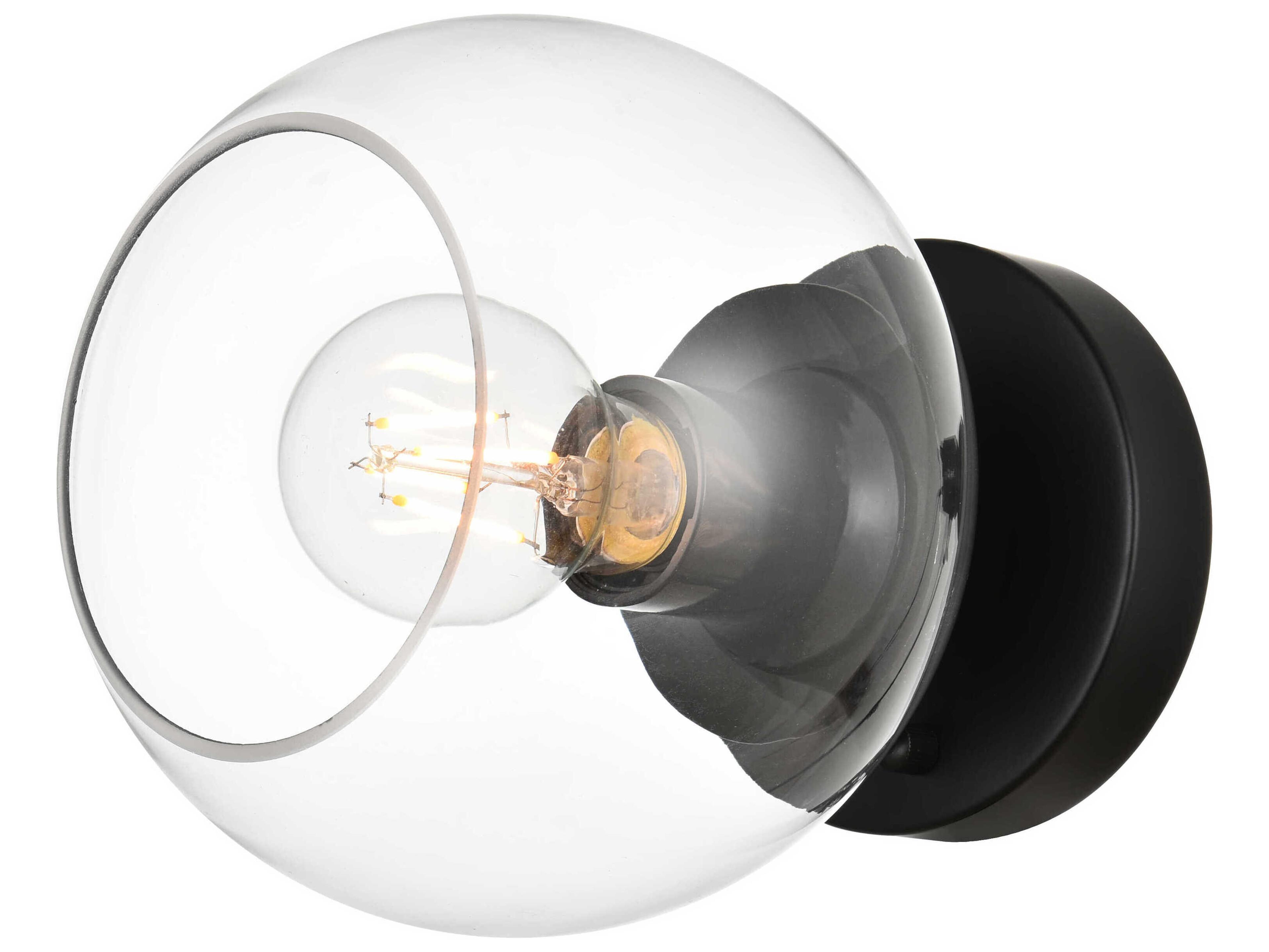 Rogelio 1-Light Black Glass Wall Sconce