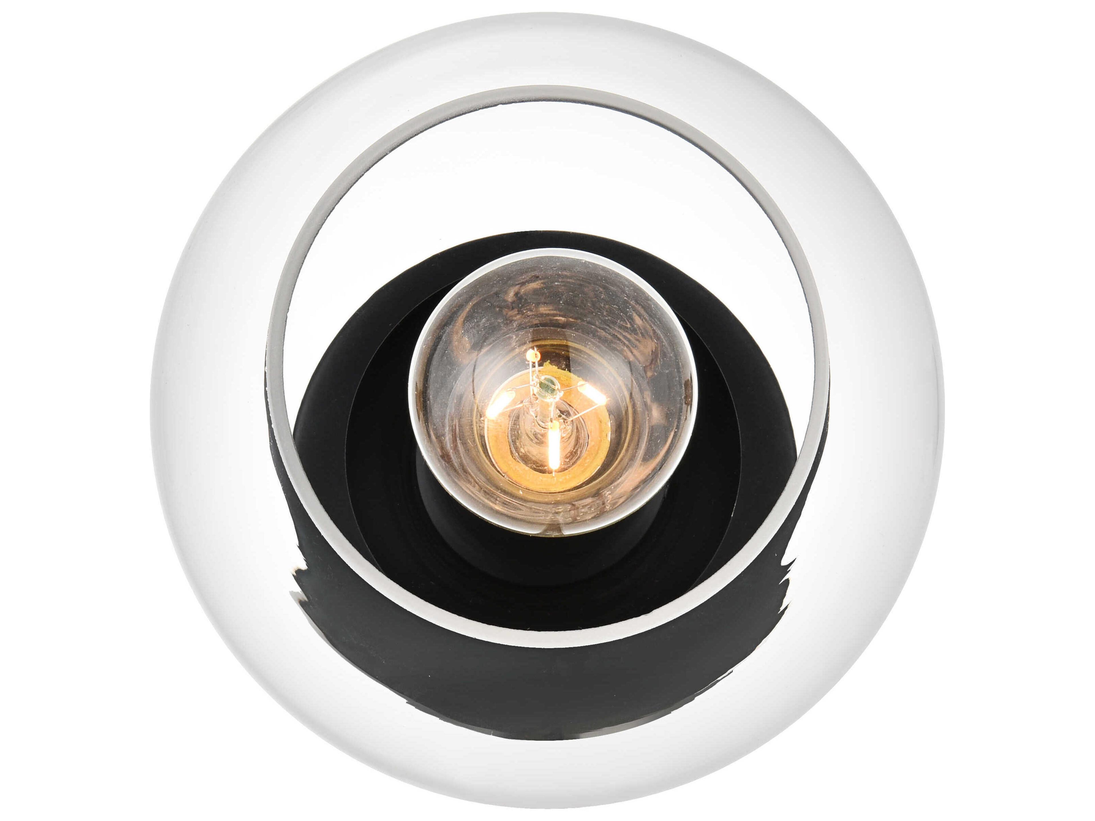 Elegant Lighting Rogelio 1-Light Black Glass Wall Sconce