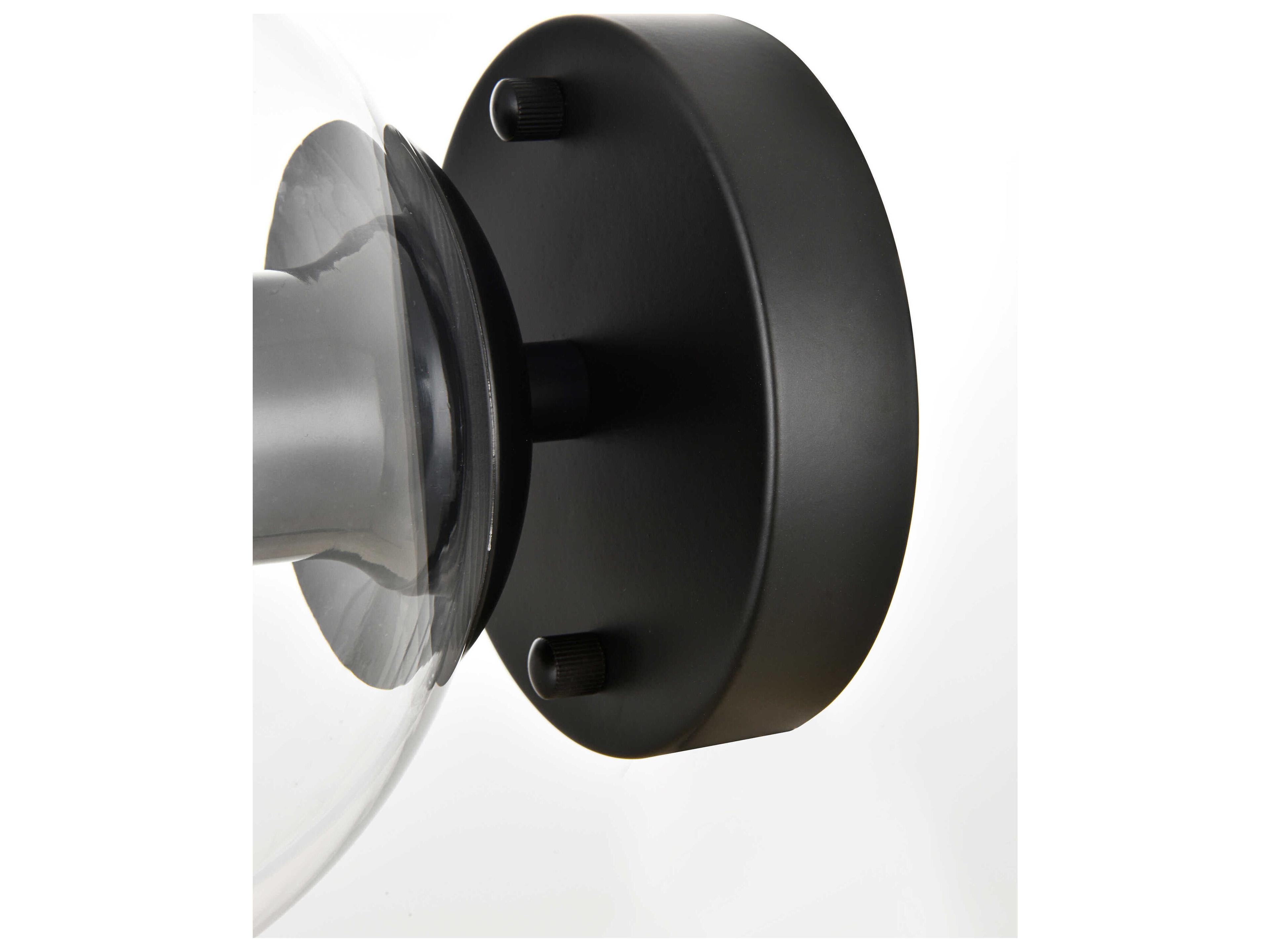 Elegant Lighting Rogelio 1-Light Black Glass Wall Sconce