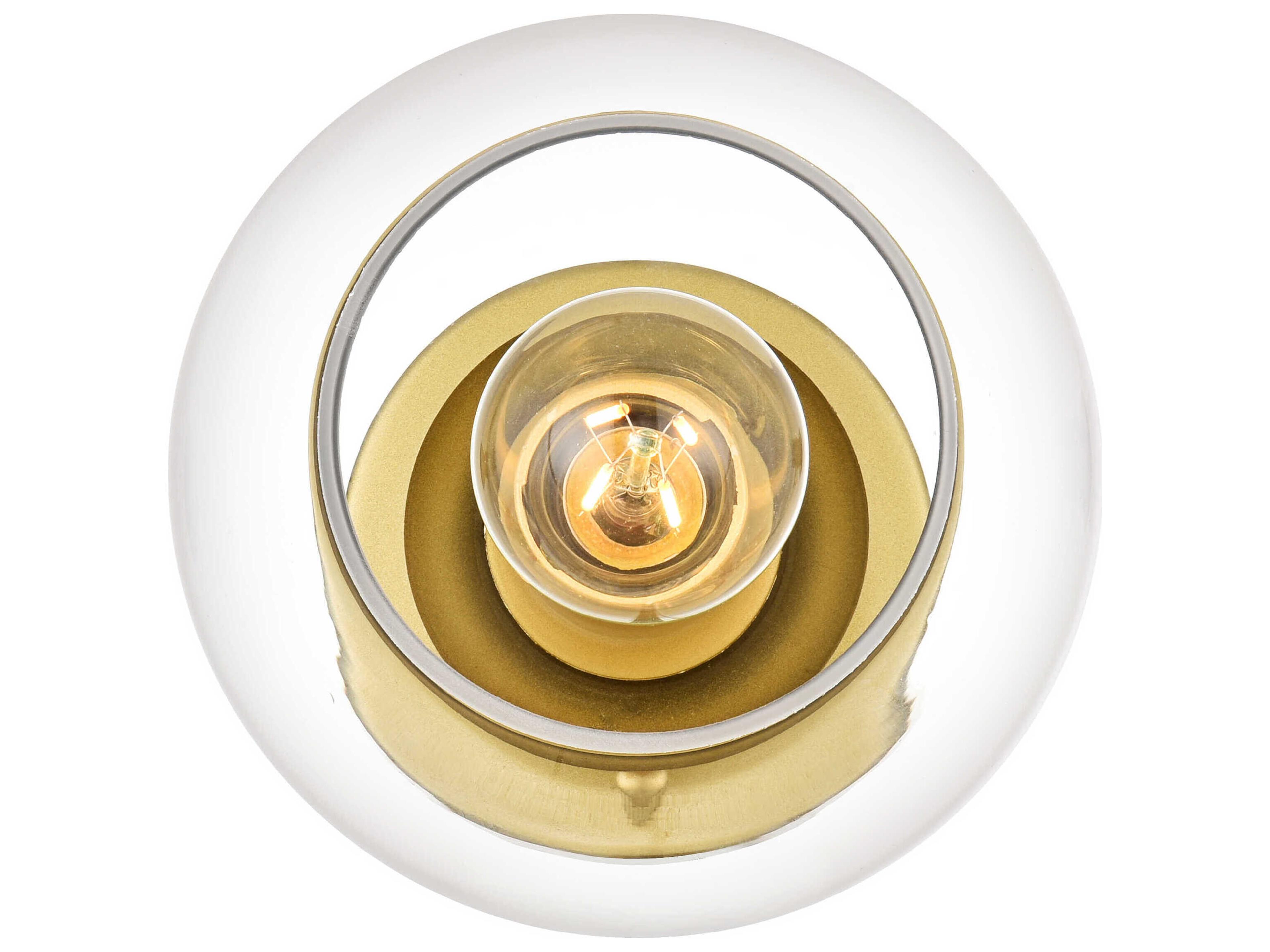 Elegant Lighting Rogelio 1-Light Brass Clear Glass Wall Sconce