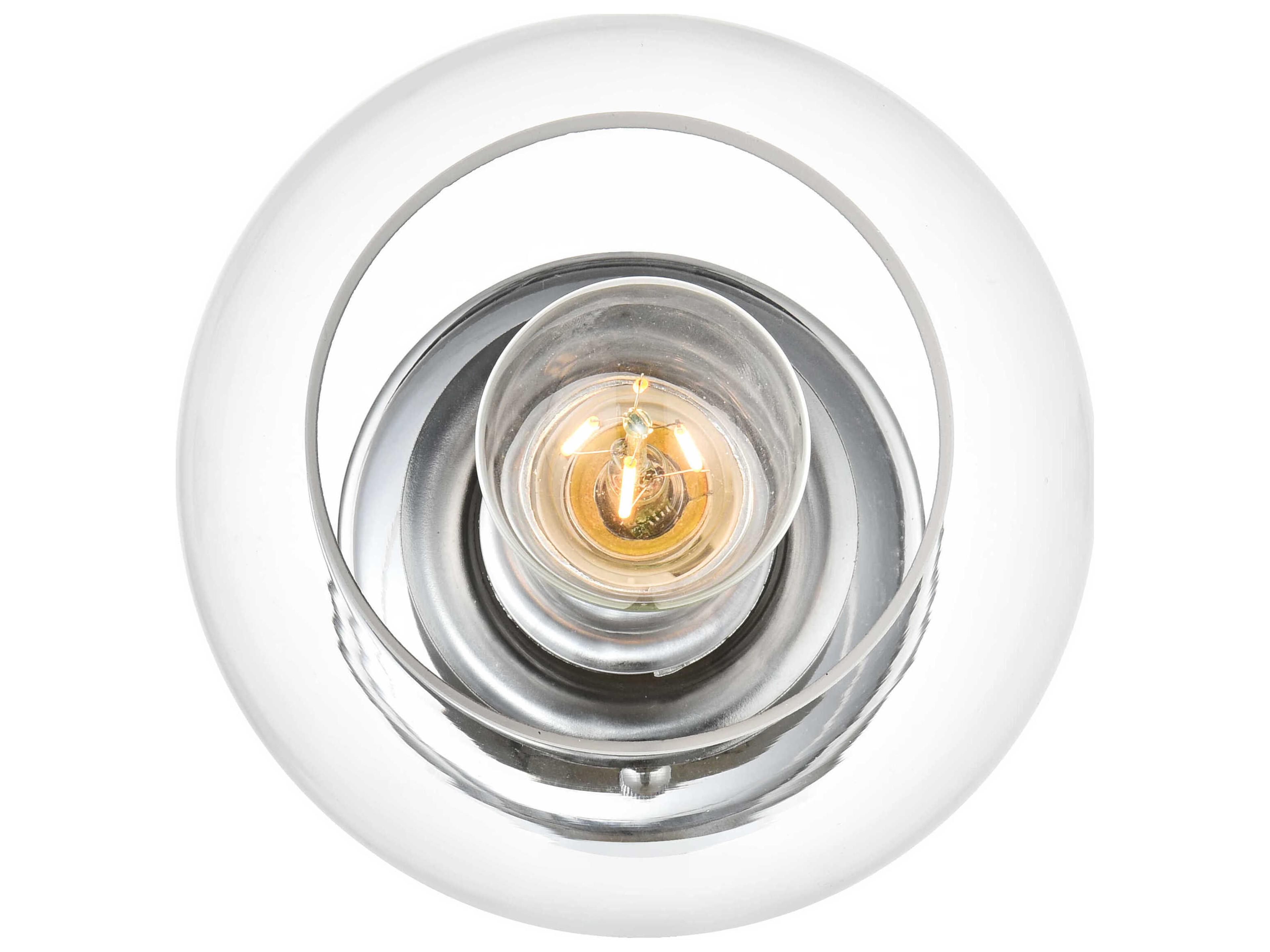 Elegant Lighting Rogelio 1-Light Chrome Glass Wall Sconce