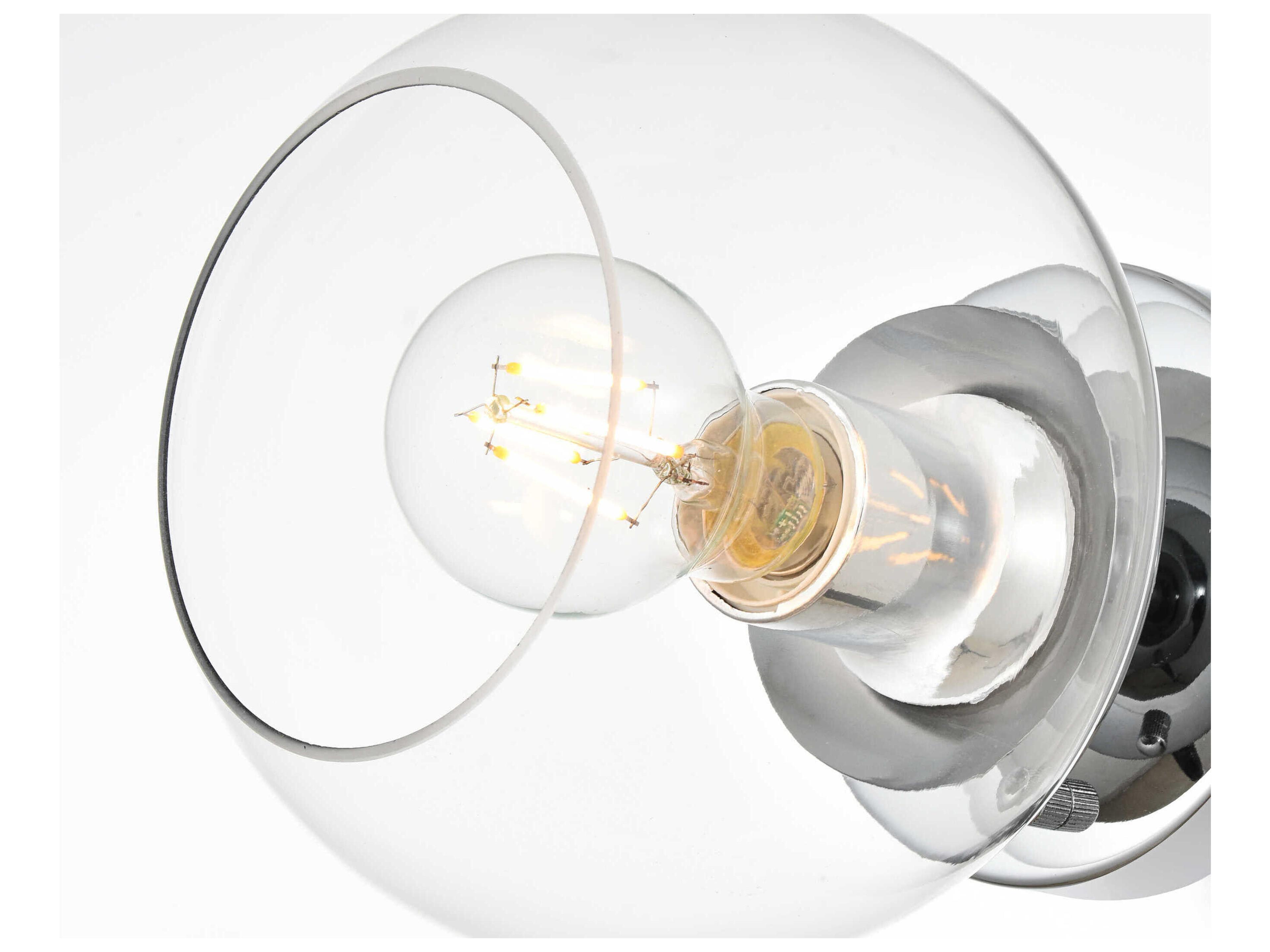 Elegant Lighting Rogelio 1-Light Chrome Glass Wall Sconce