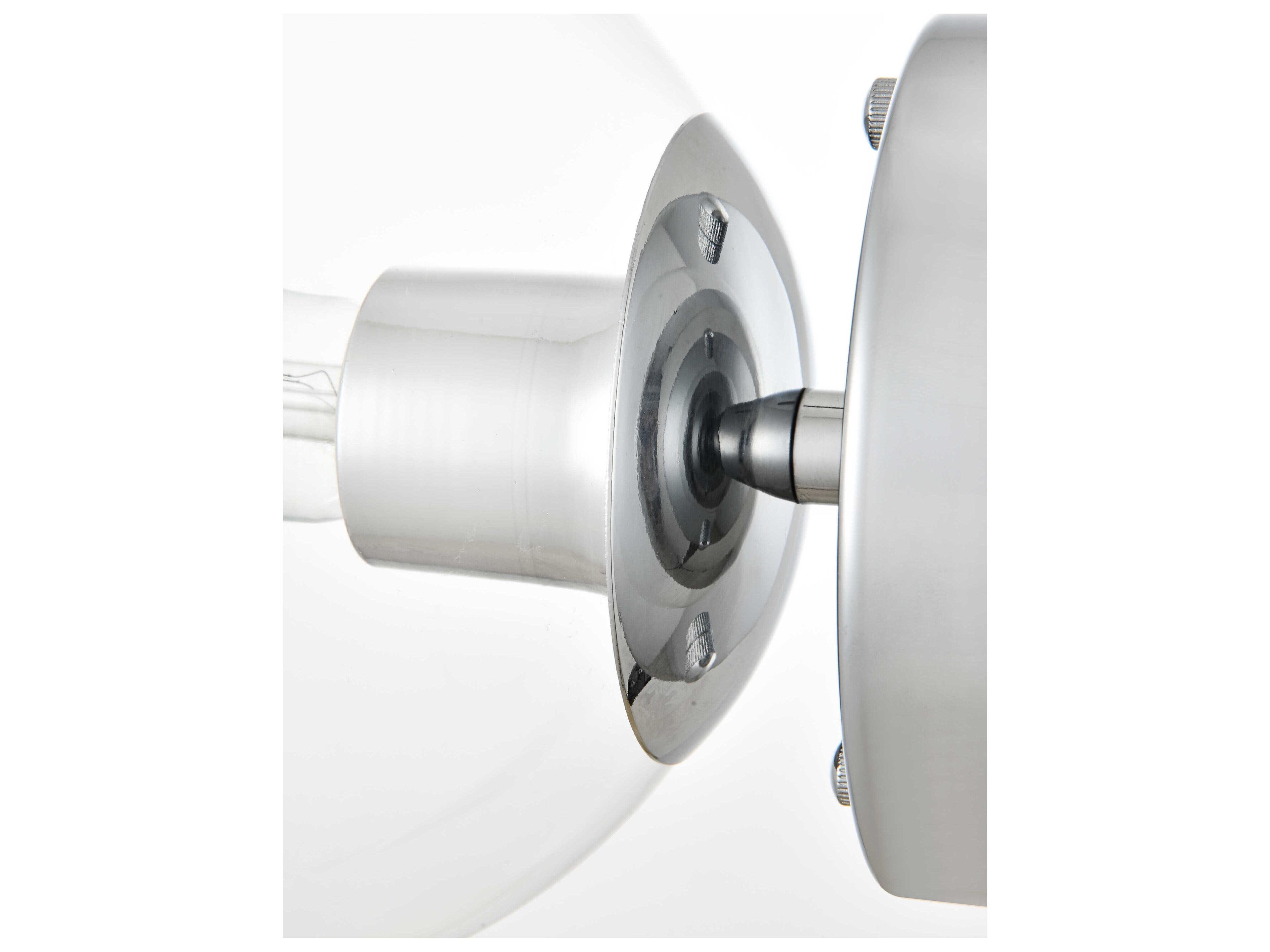 Elegant Lighting Rogelio 1-Light Chrome Glass Wall Sconce