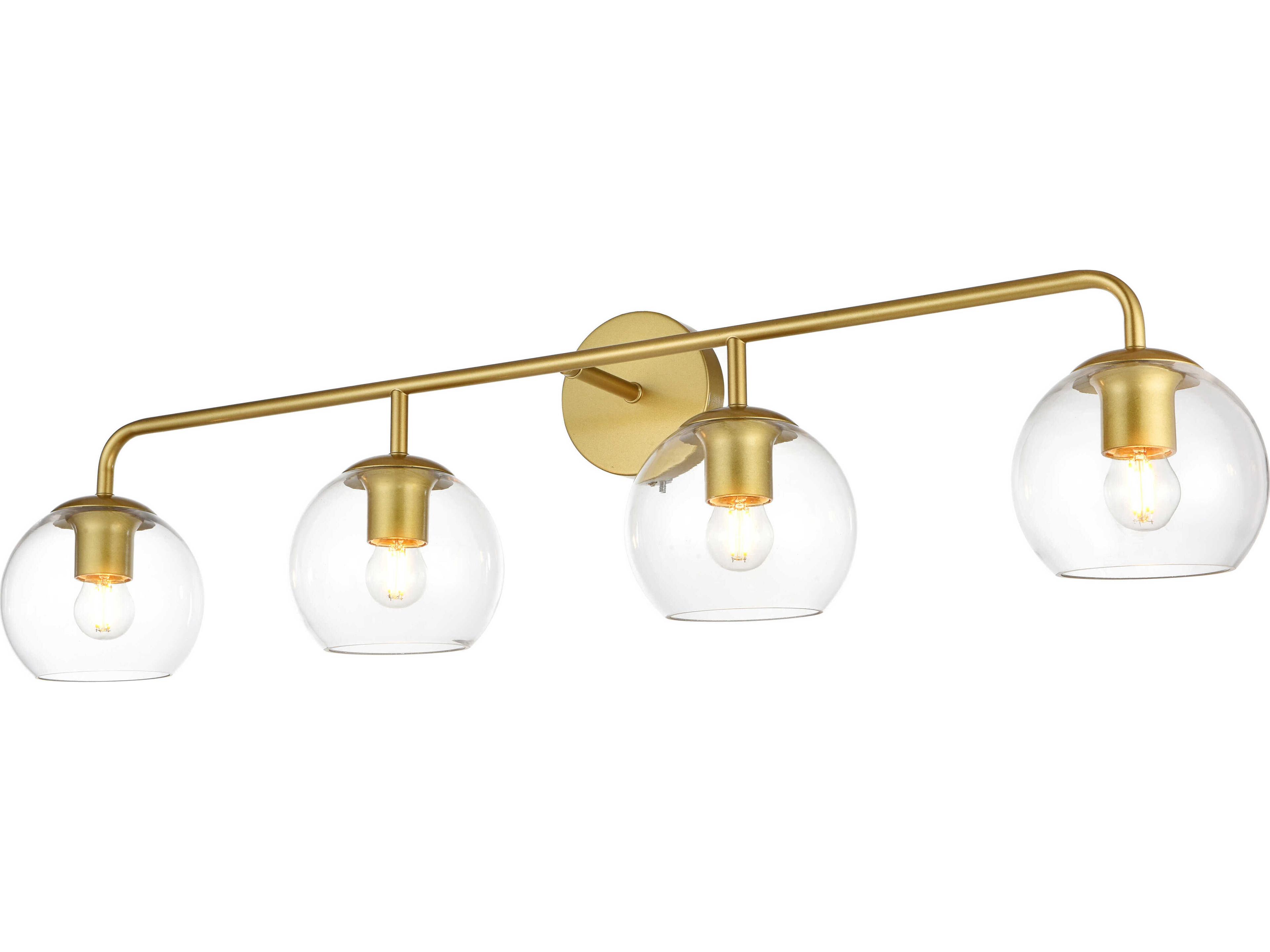 Genesis 4-Light Brass Glass Vanity Light