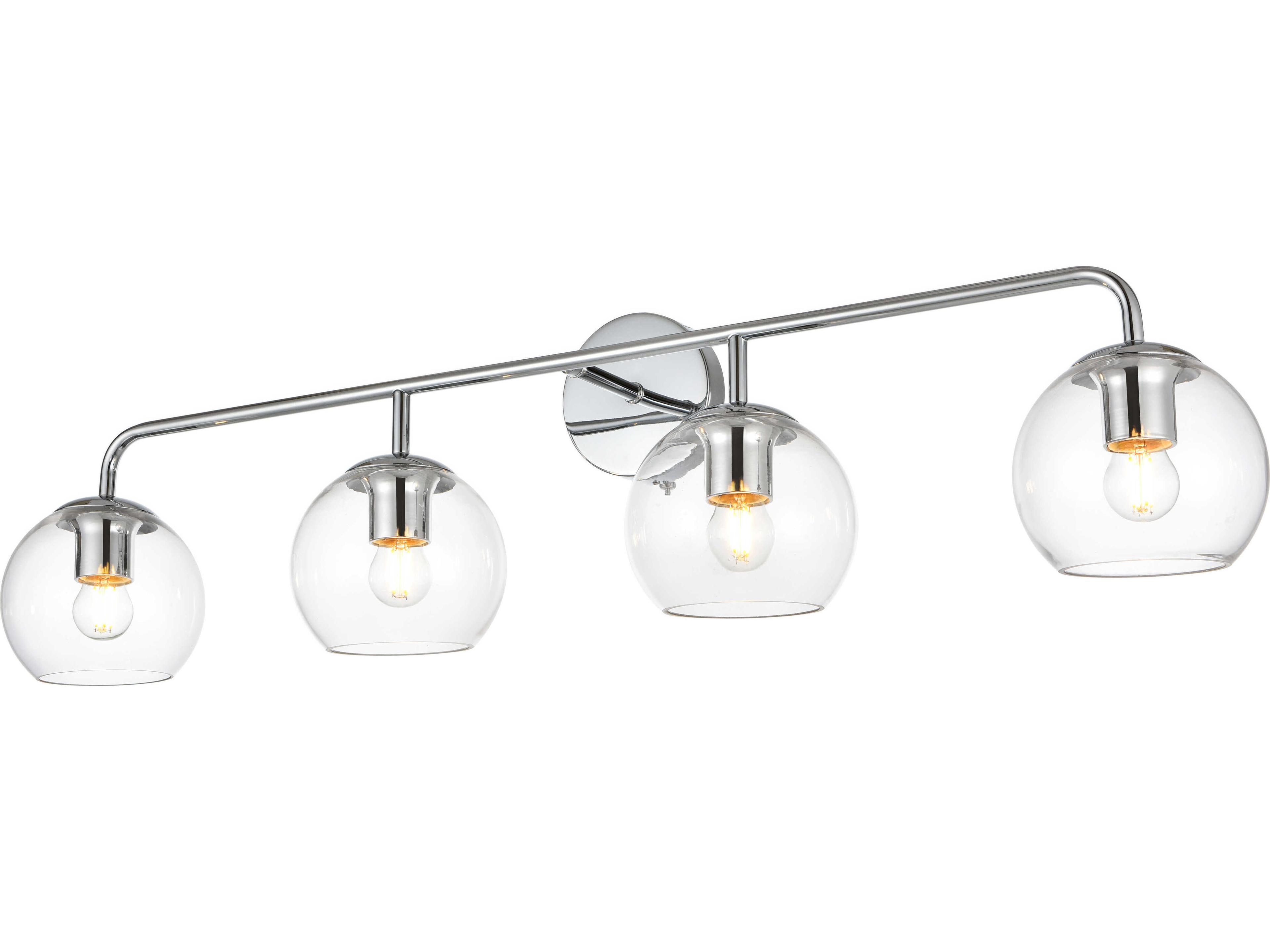 Genesis 4-Light Chrome Glass Vanity Light