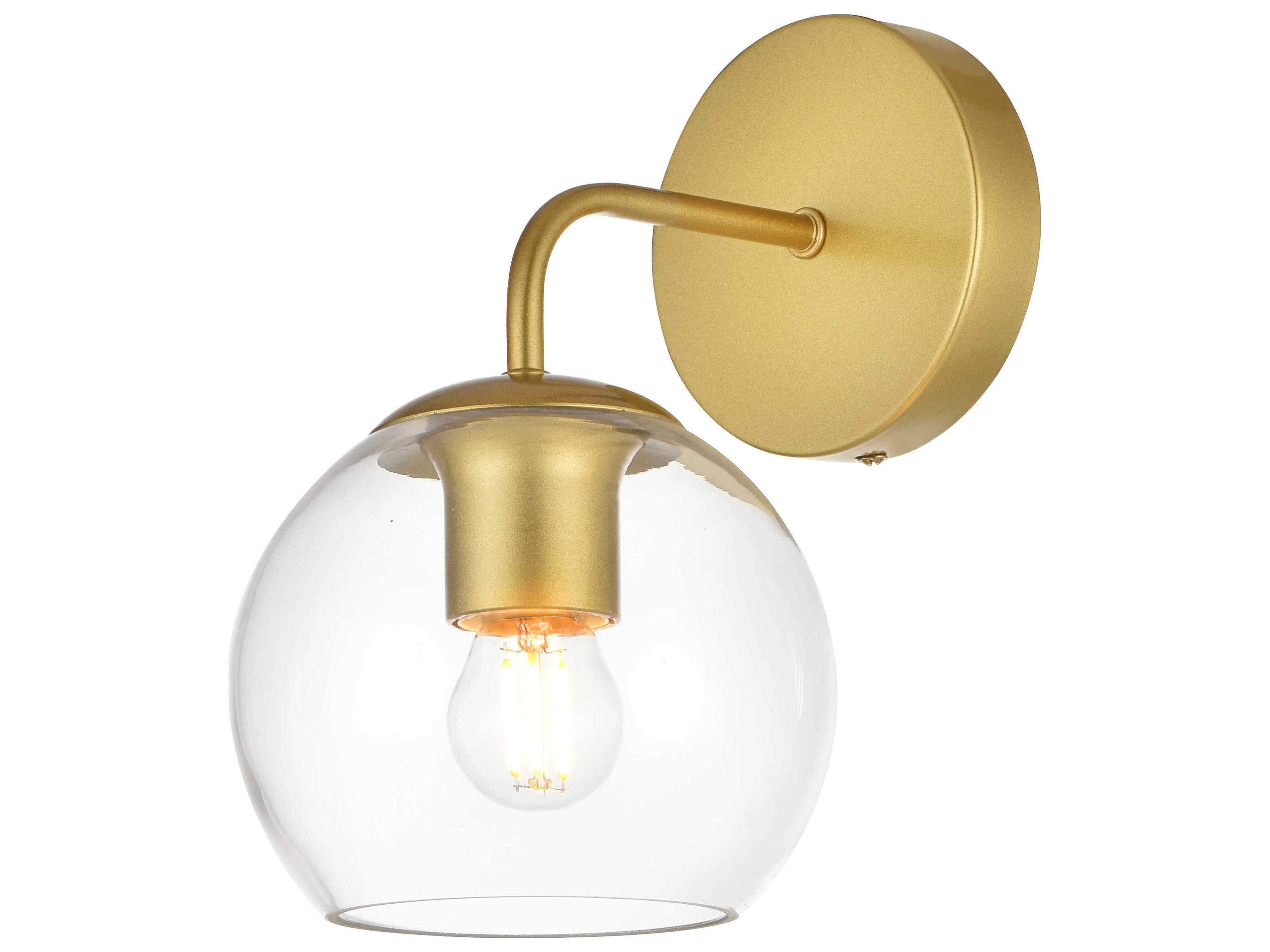 Genesis 1-Light Brass Glass Wall Sconce