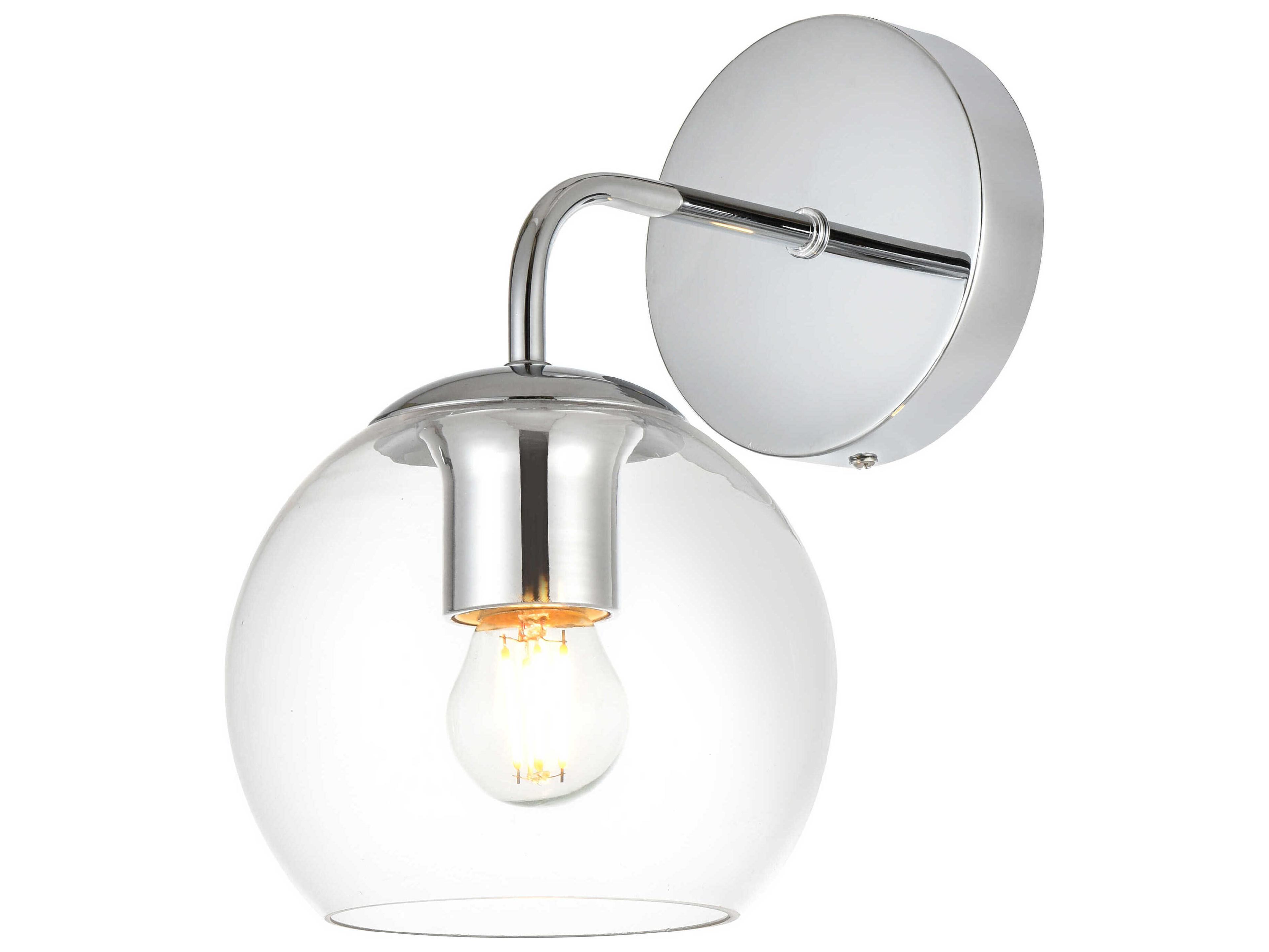 Genesis 1-Light Chrome Glass Wall Sconce