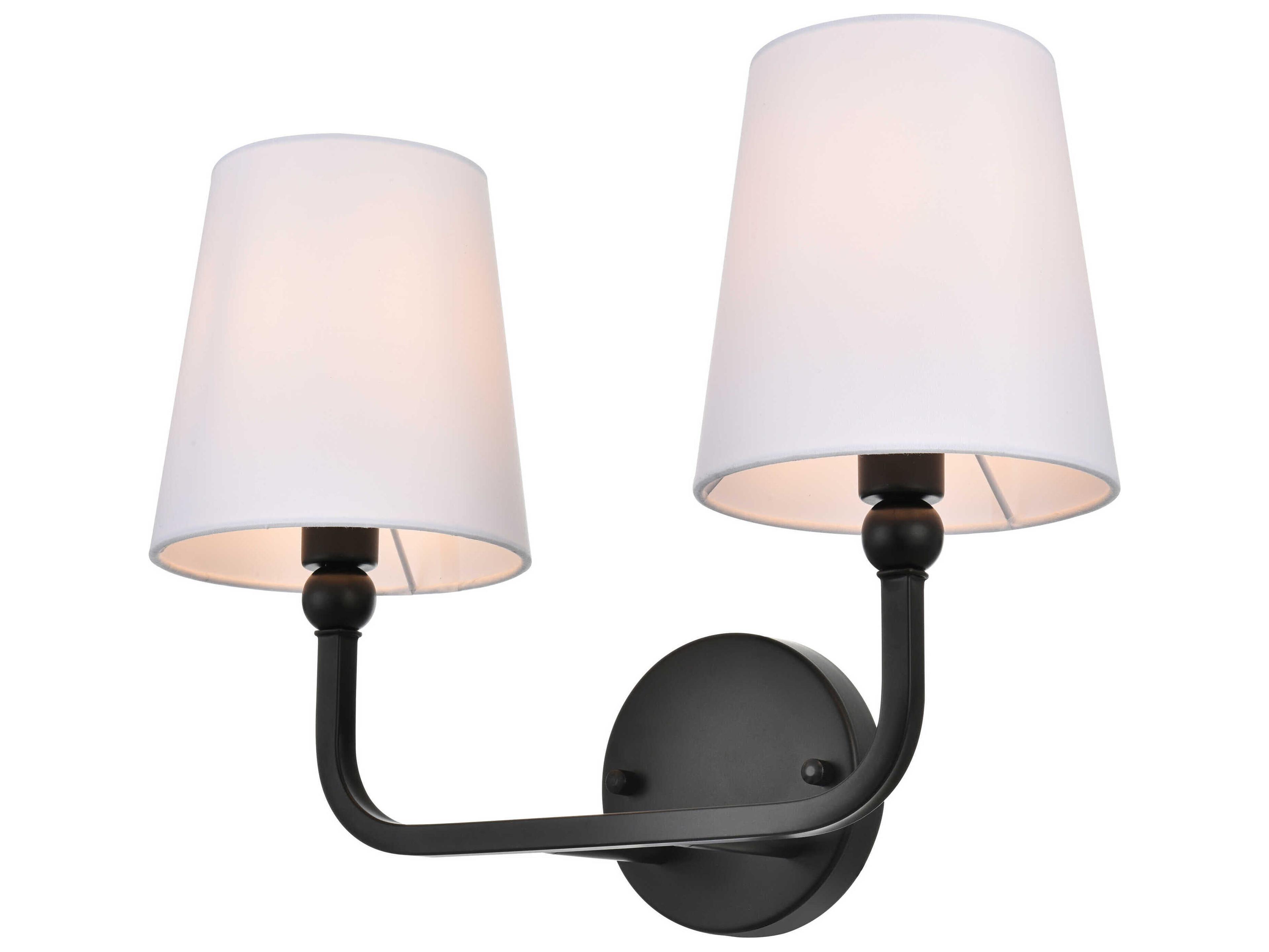 Colson 2-Light Black Glass Vanity Light