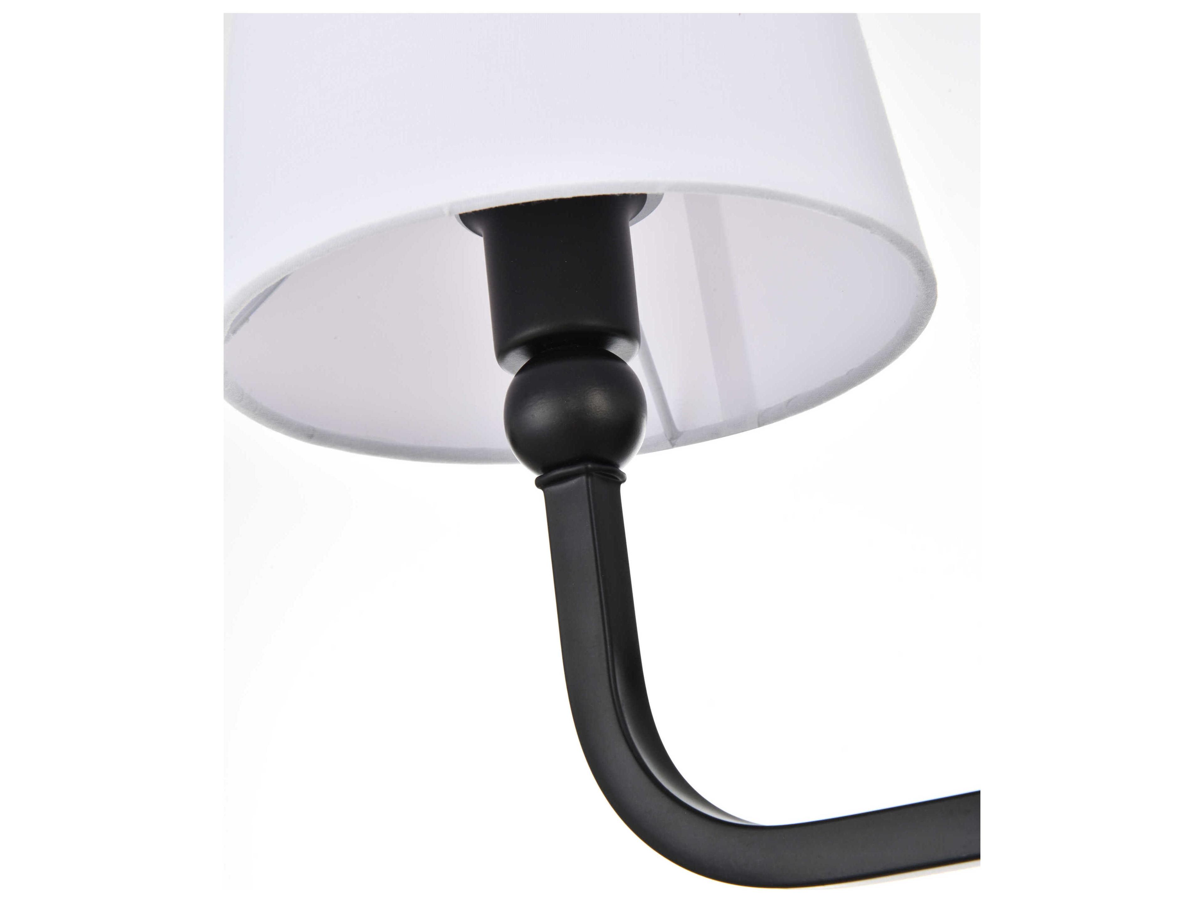 Elegant Lighting Colson 2-Light Black Glass Vanity Light