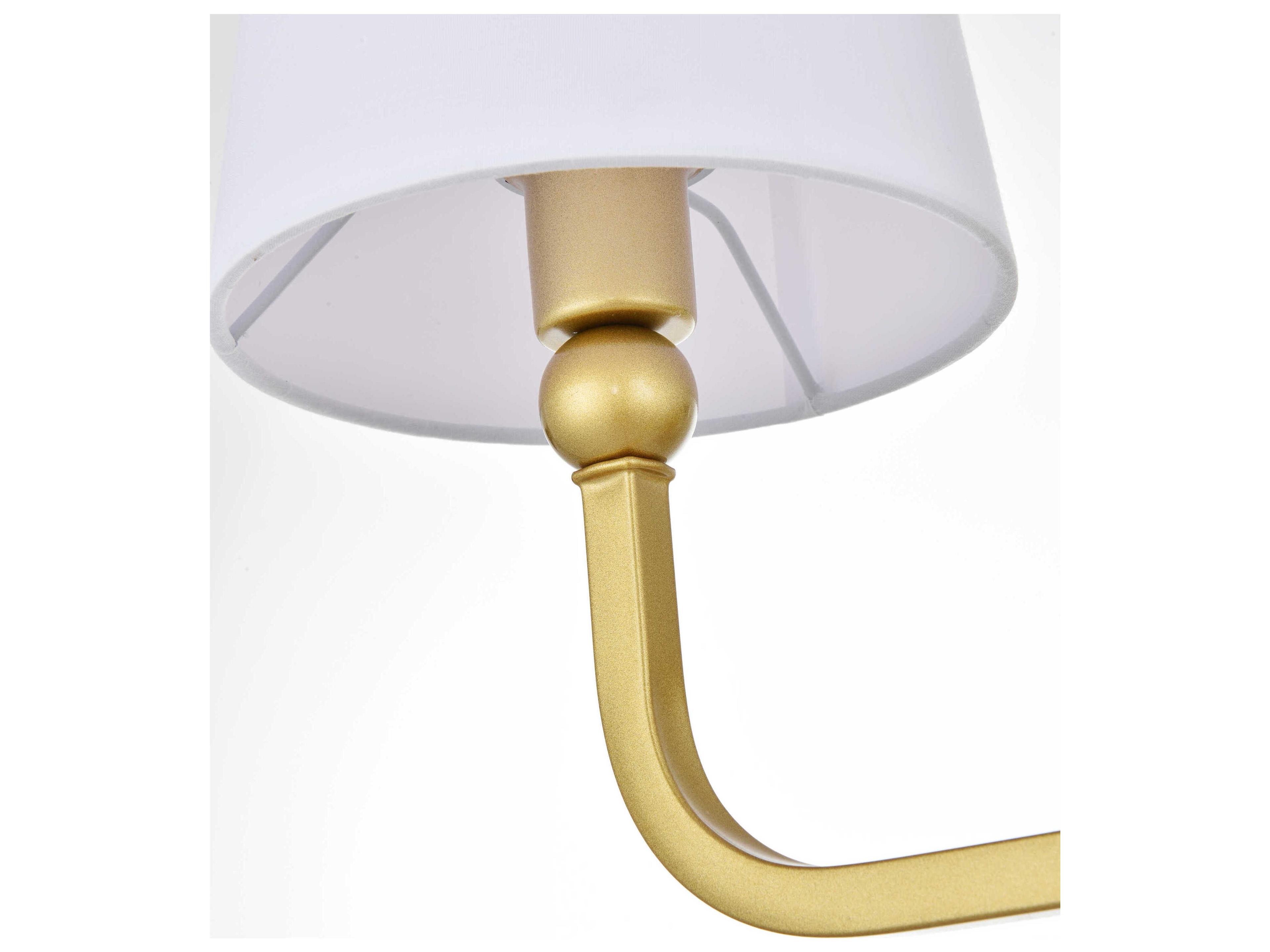 Elegant Lighting Colson 2-Light Brass Glass Vanity Light