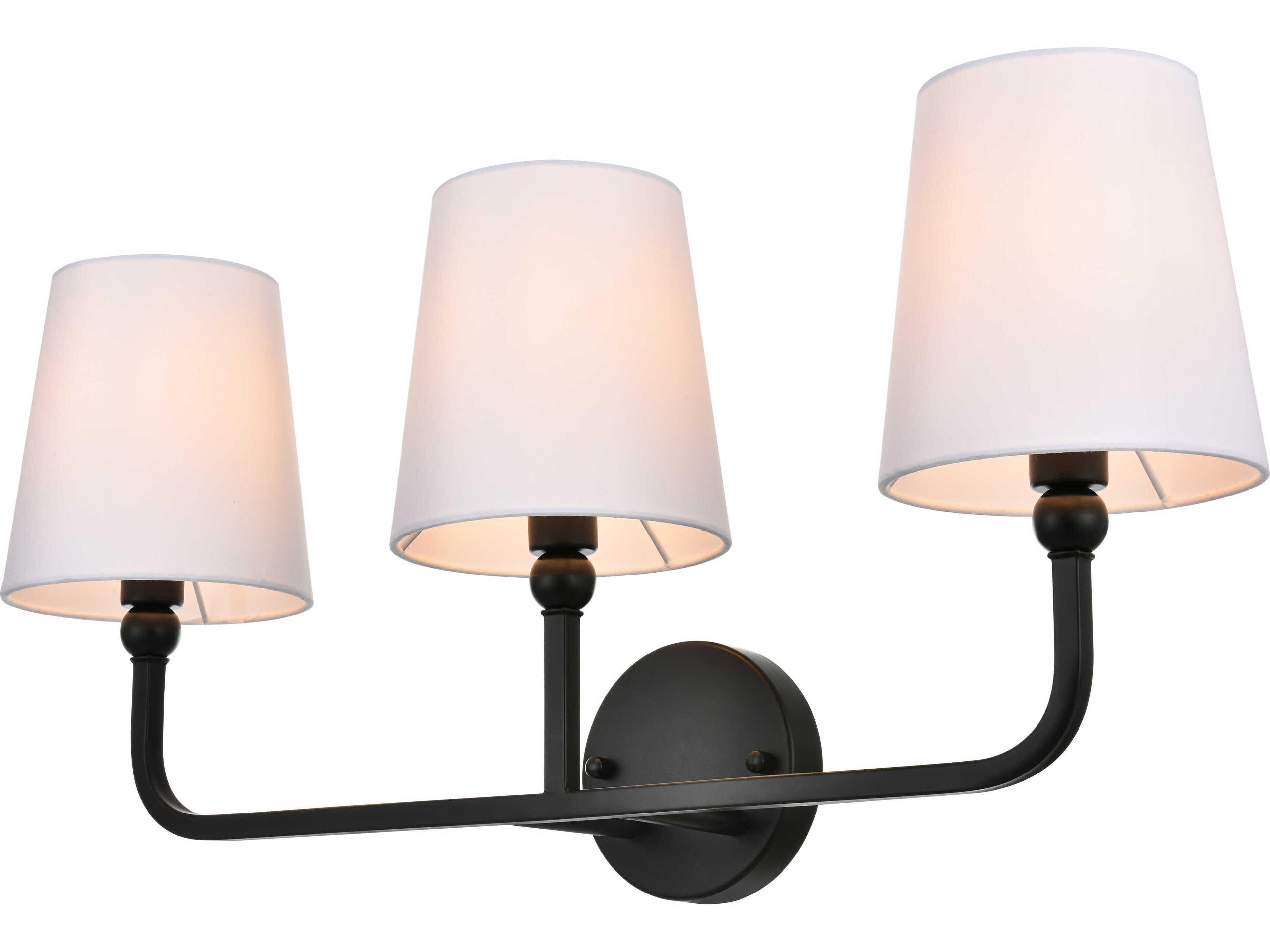 Colson 3-Light Black Glass Vanity Light