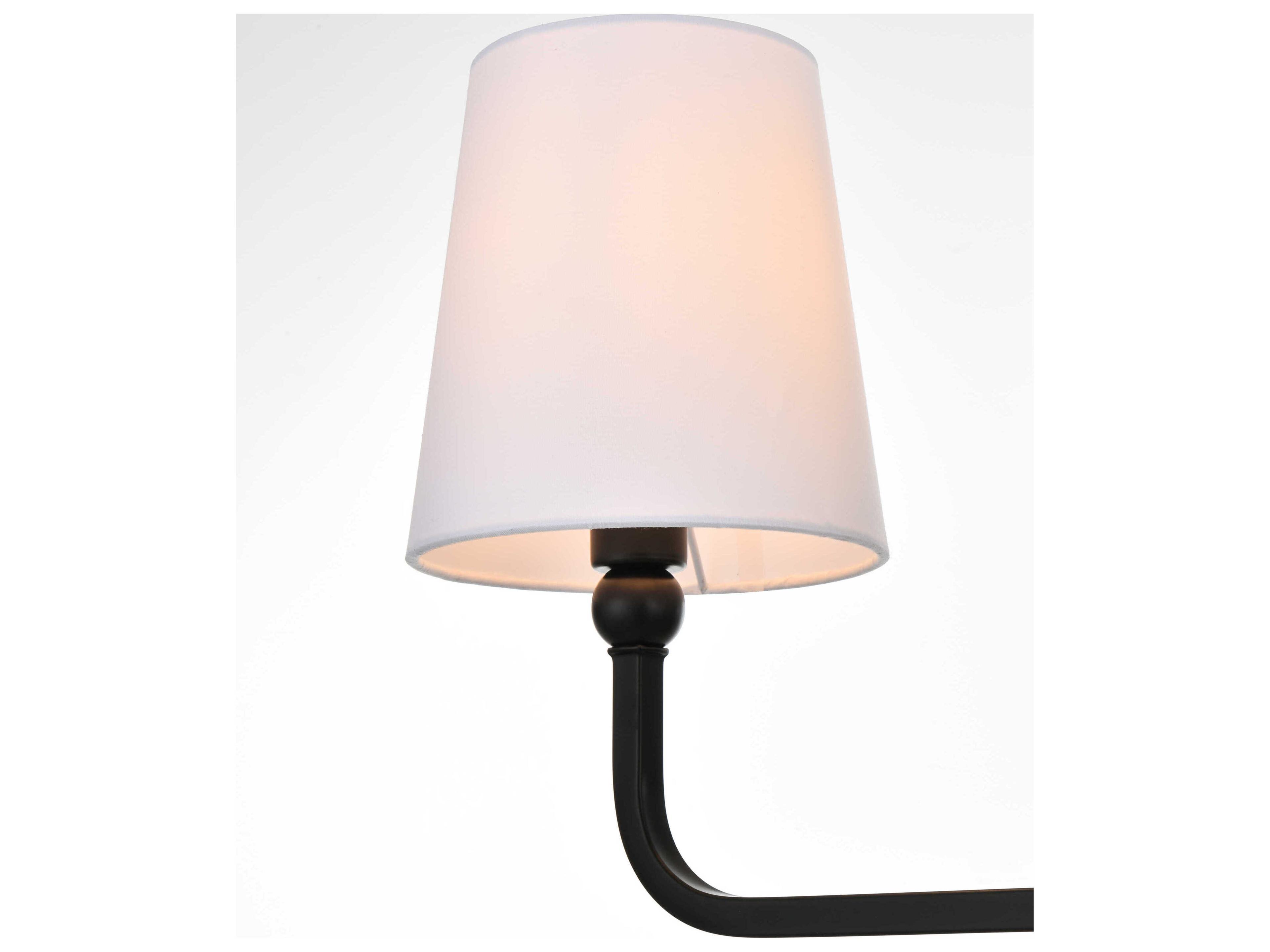 Elegant Lighting Colson 3-Light Black Glass Vanity Light