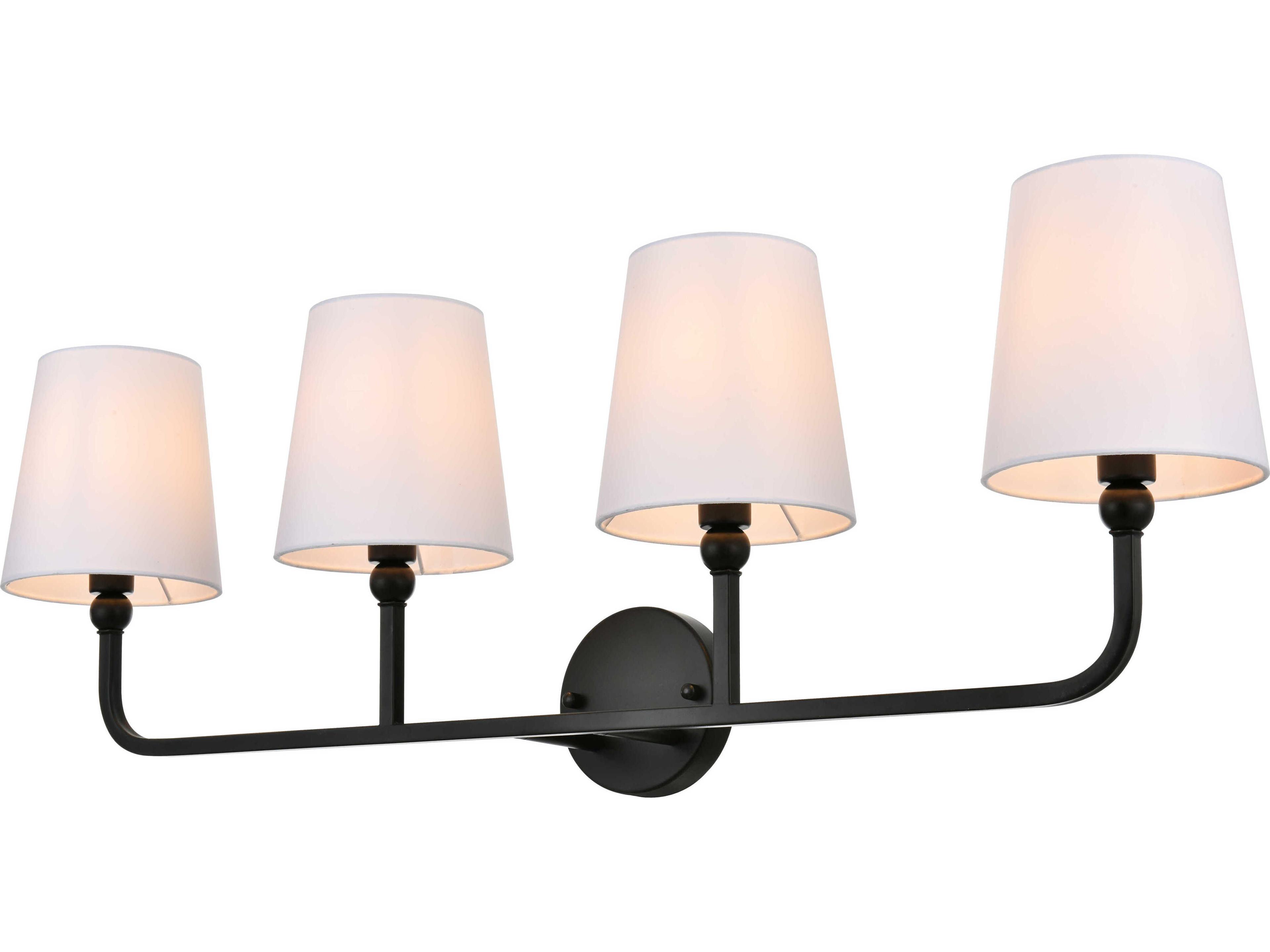 Colson 4-Light Black Glass Vanity Light