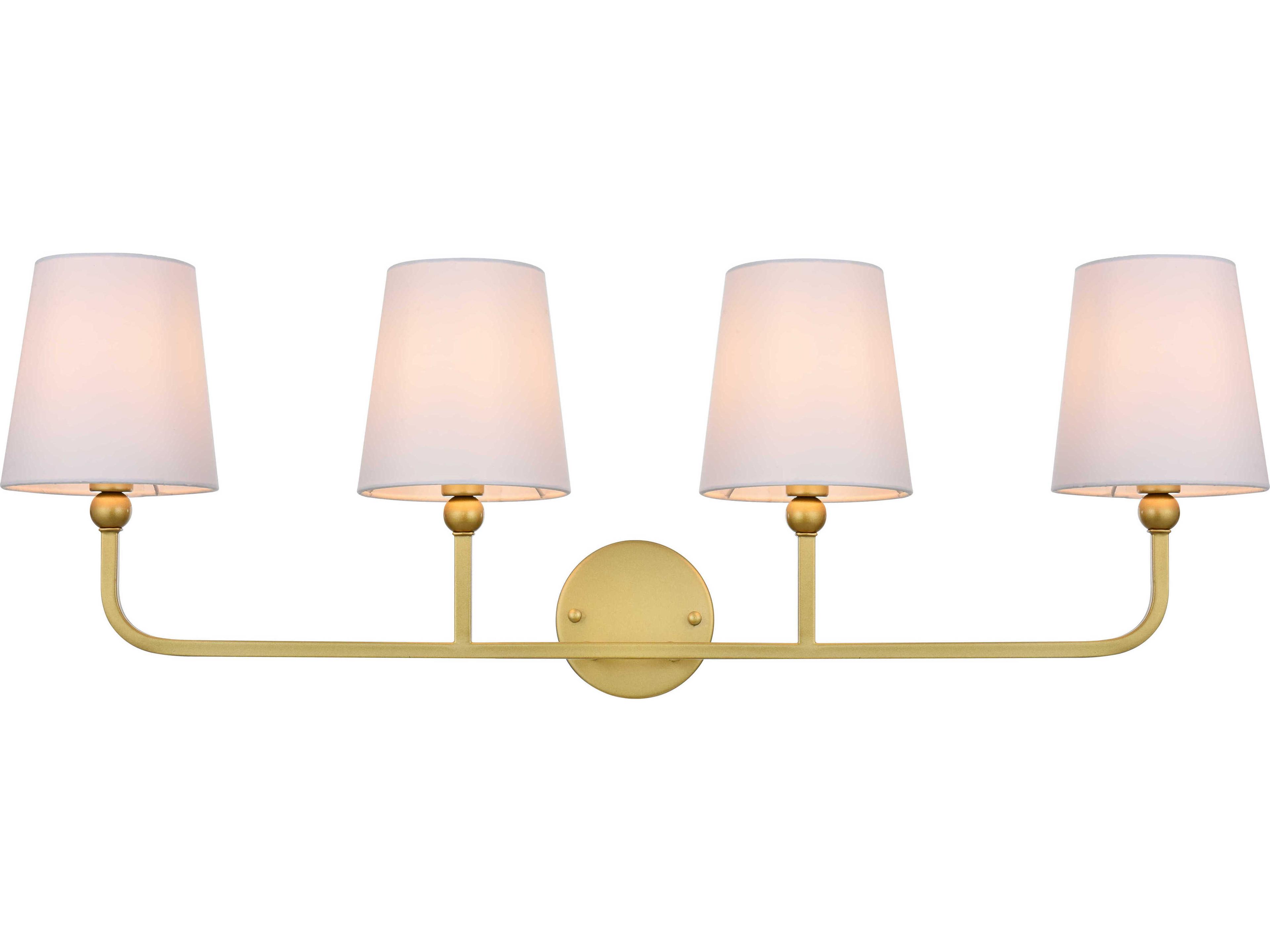 Elegant Lighting Colson 4-Light Brass Glass Vanity Light