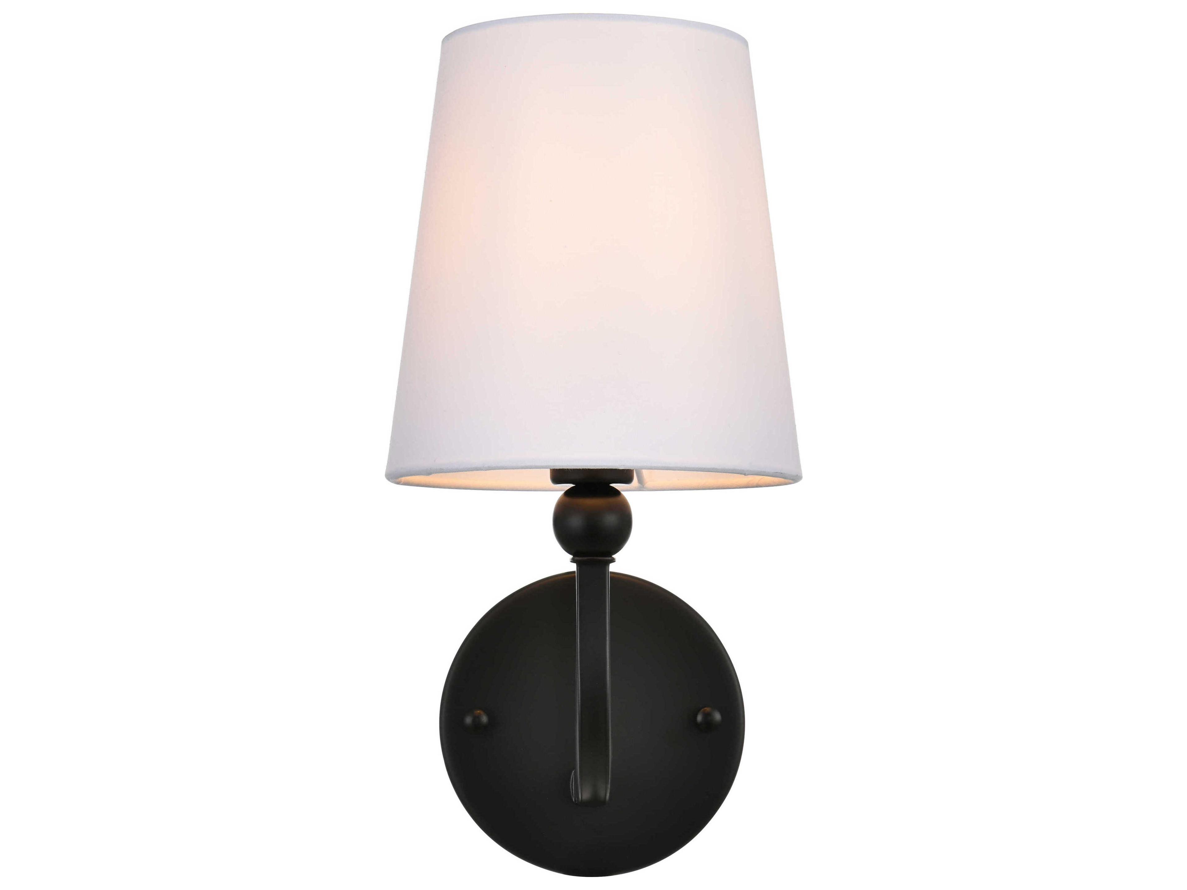 Elegant Lighting Colson 1-Light Black Glass Wall Sconce