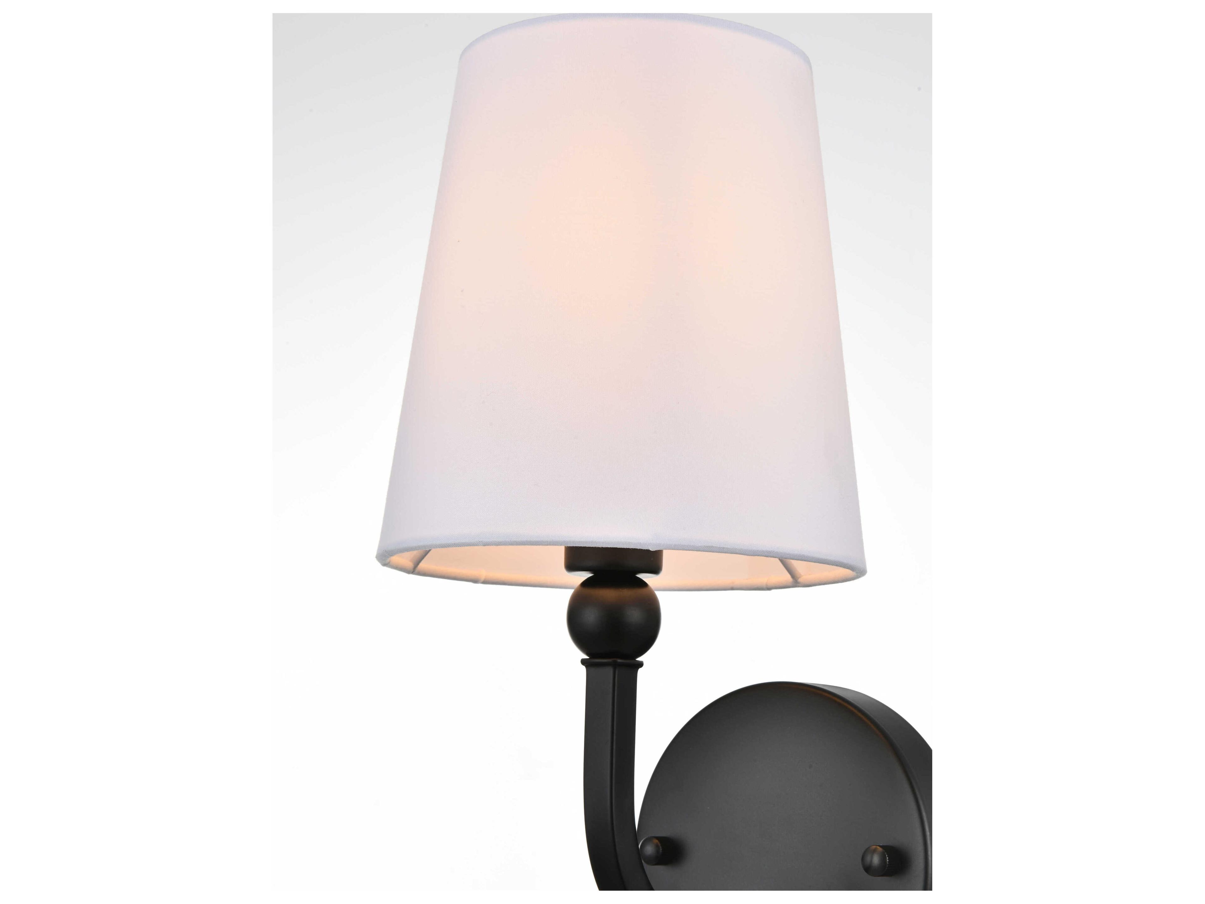 Elegant Lighting Colson 1-Light Black Glass Wall Sconce