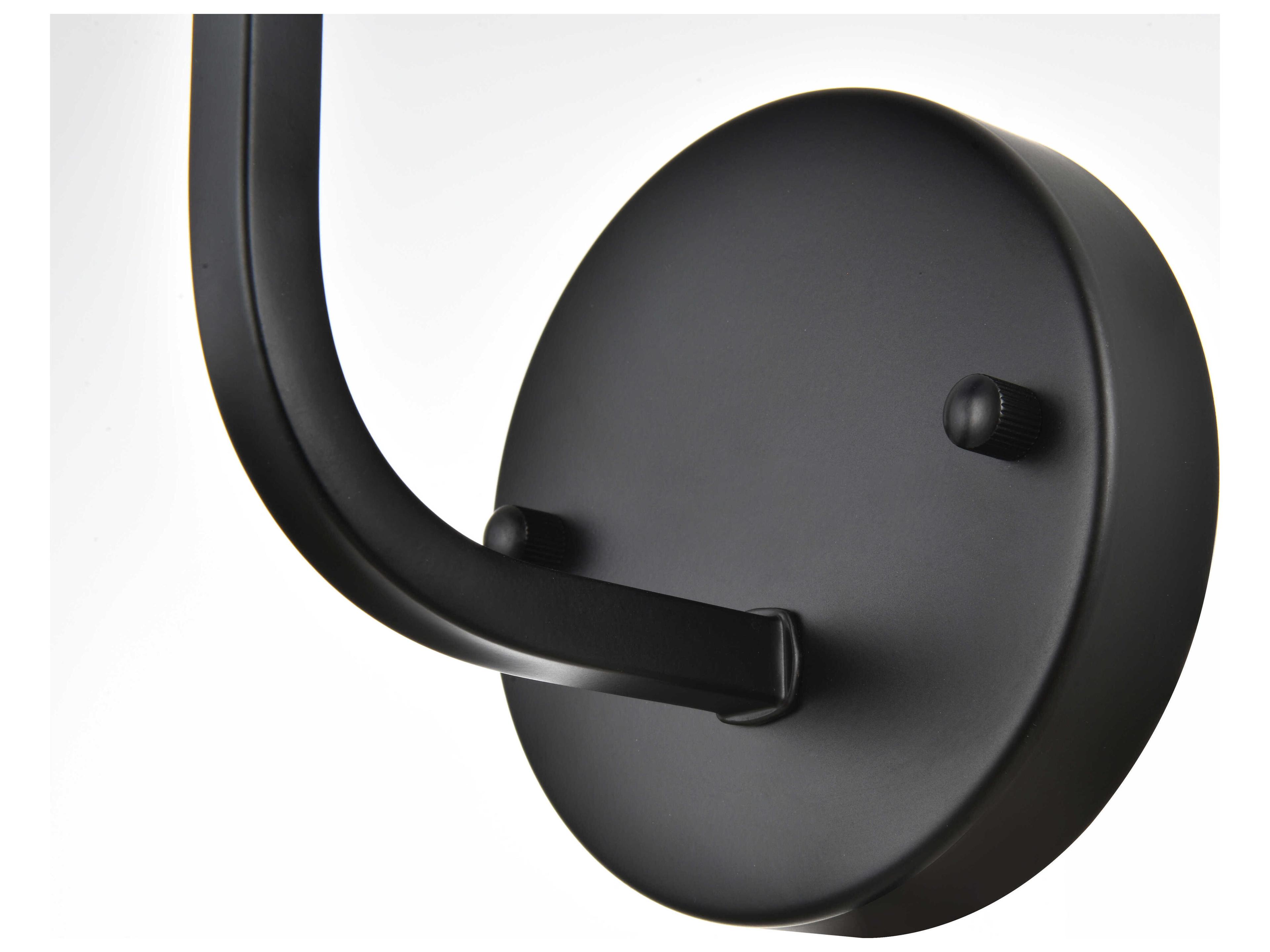 Elegant Lighting Colson 1-Light Black Glass Wall Sconce