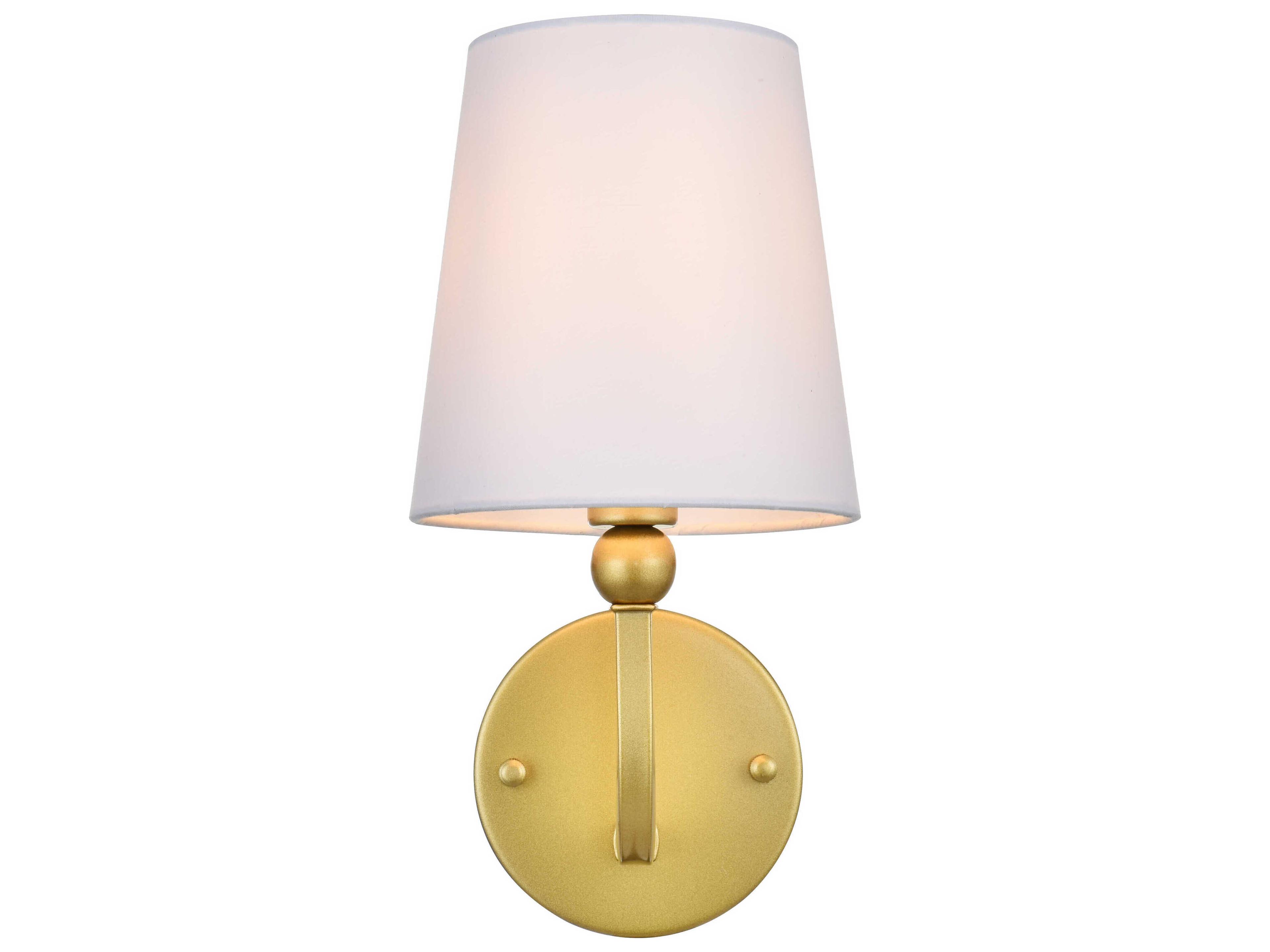 Elegant Lighting Colson 1-Light Brass Glass Wall Sconce