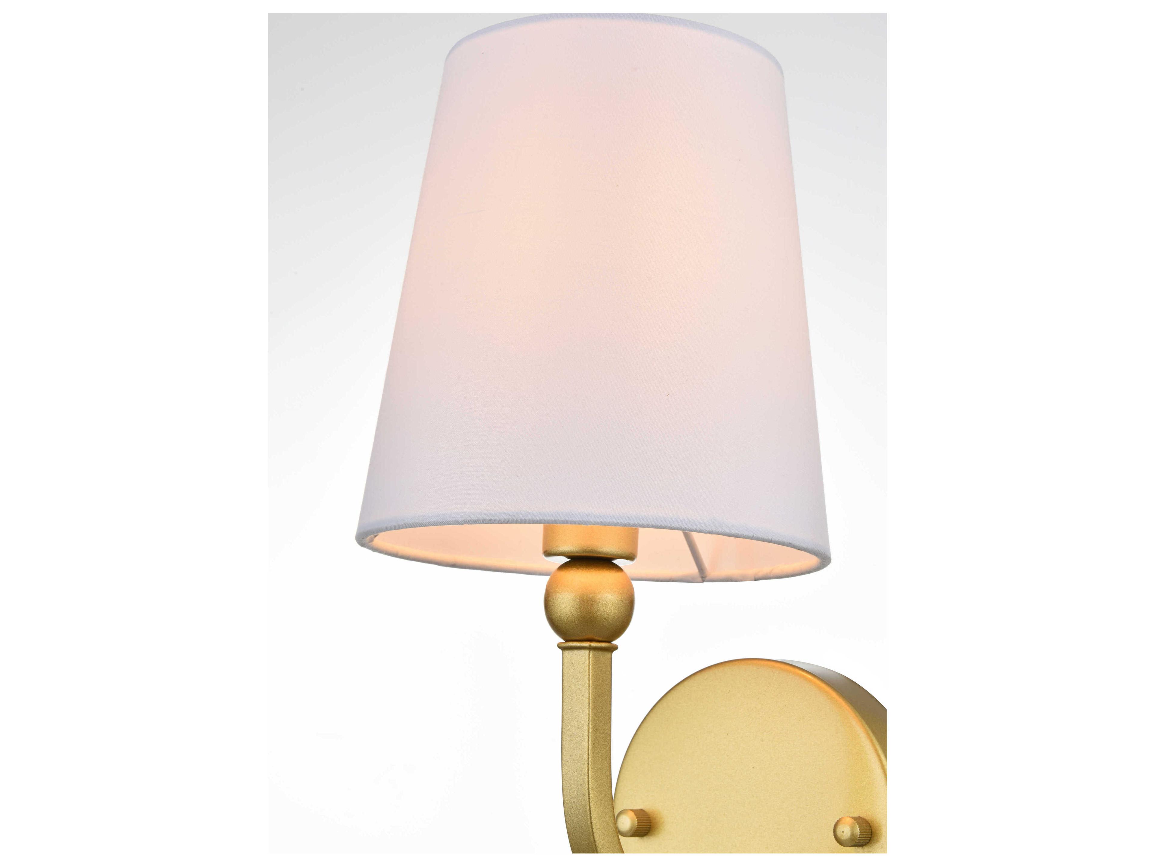 Elegant Lighting Colson 1-Light Brass Glass Wall Sconce