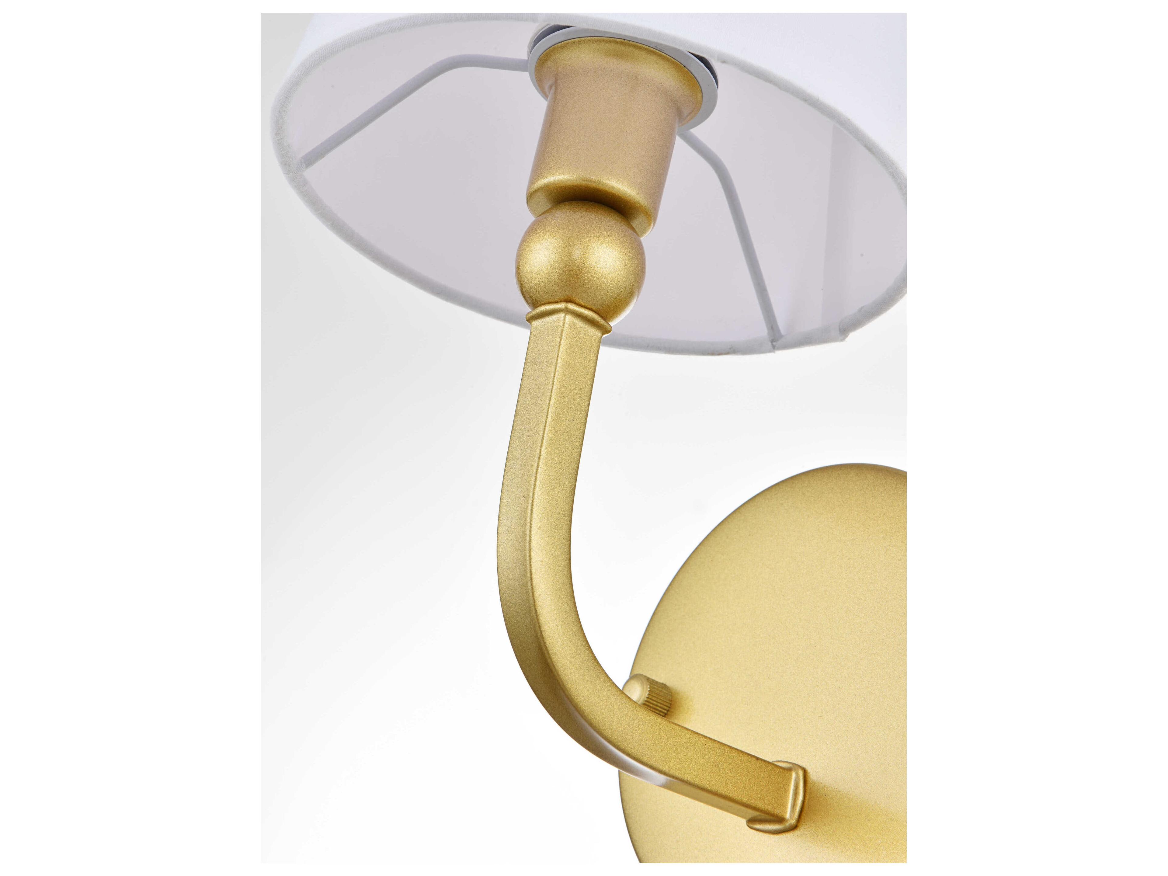 Elegant Lighting Colson 1-Light Brass Glass Wall Sconce