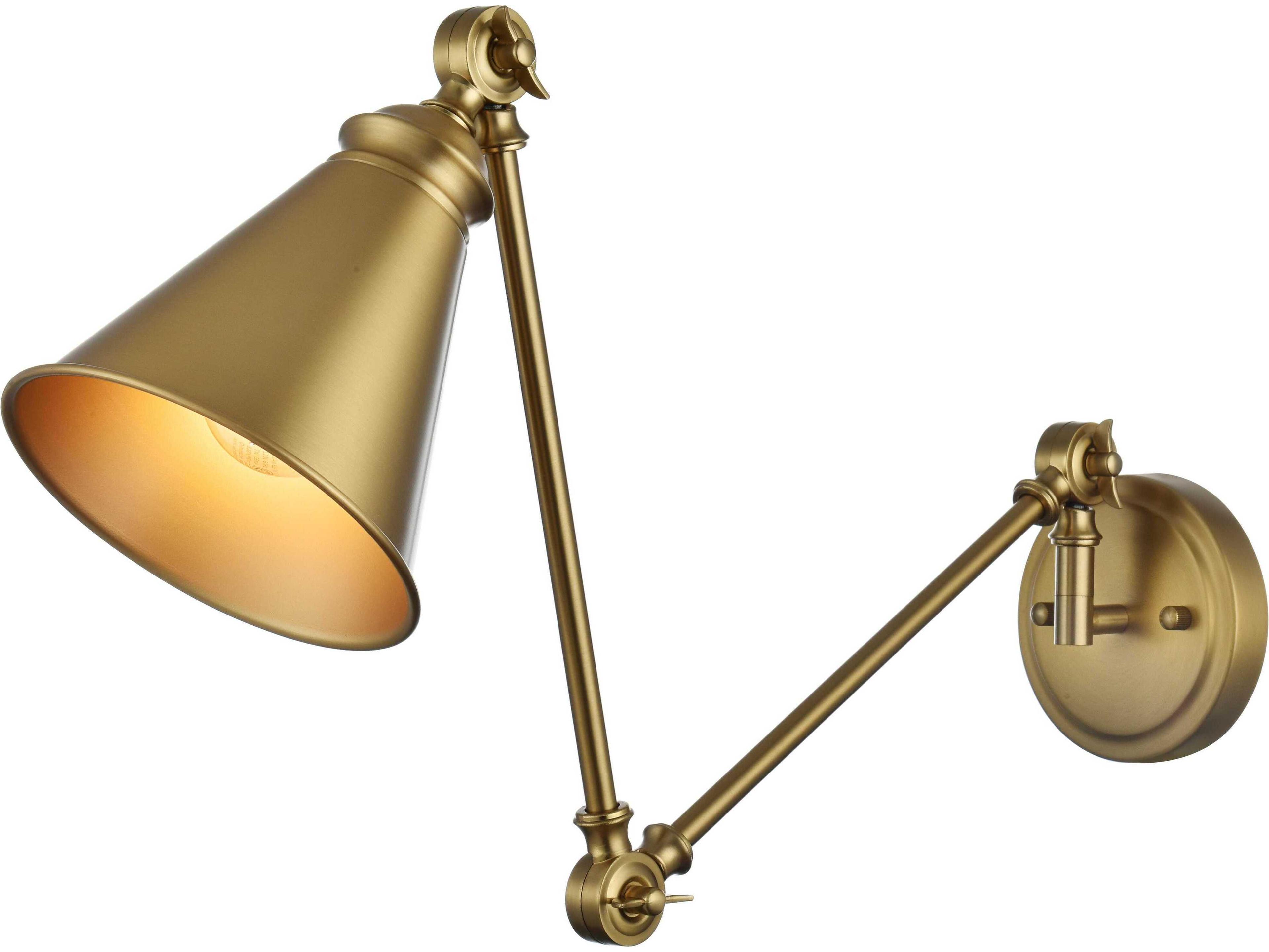 Vesa 1-Light Satin Gold Swing Wall Sconce