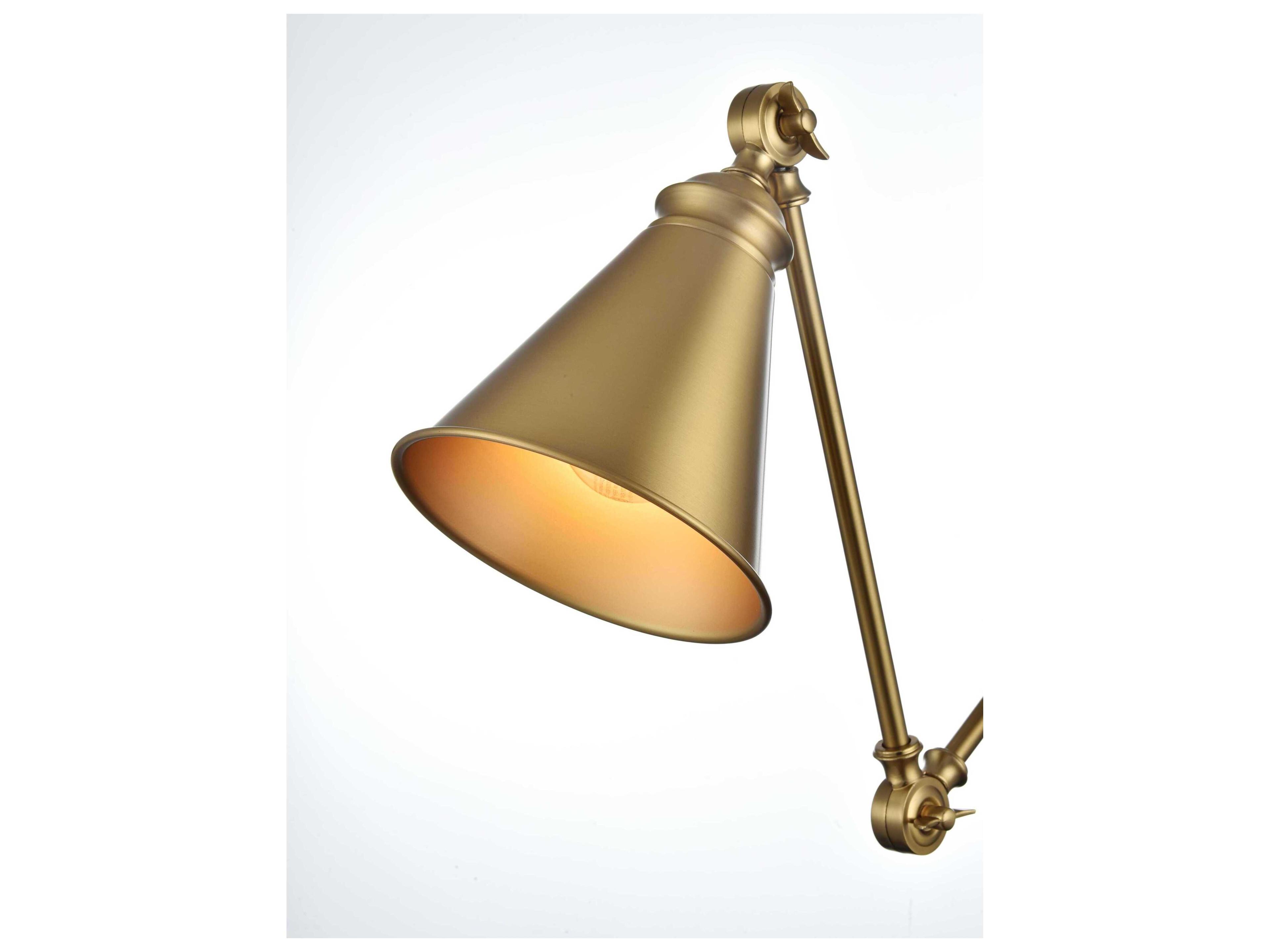 Elegant Lighting Vesa 1-Light Satin Gold Swing Wall Sconce