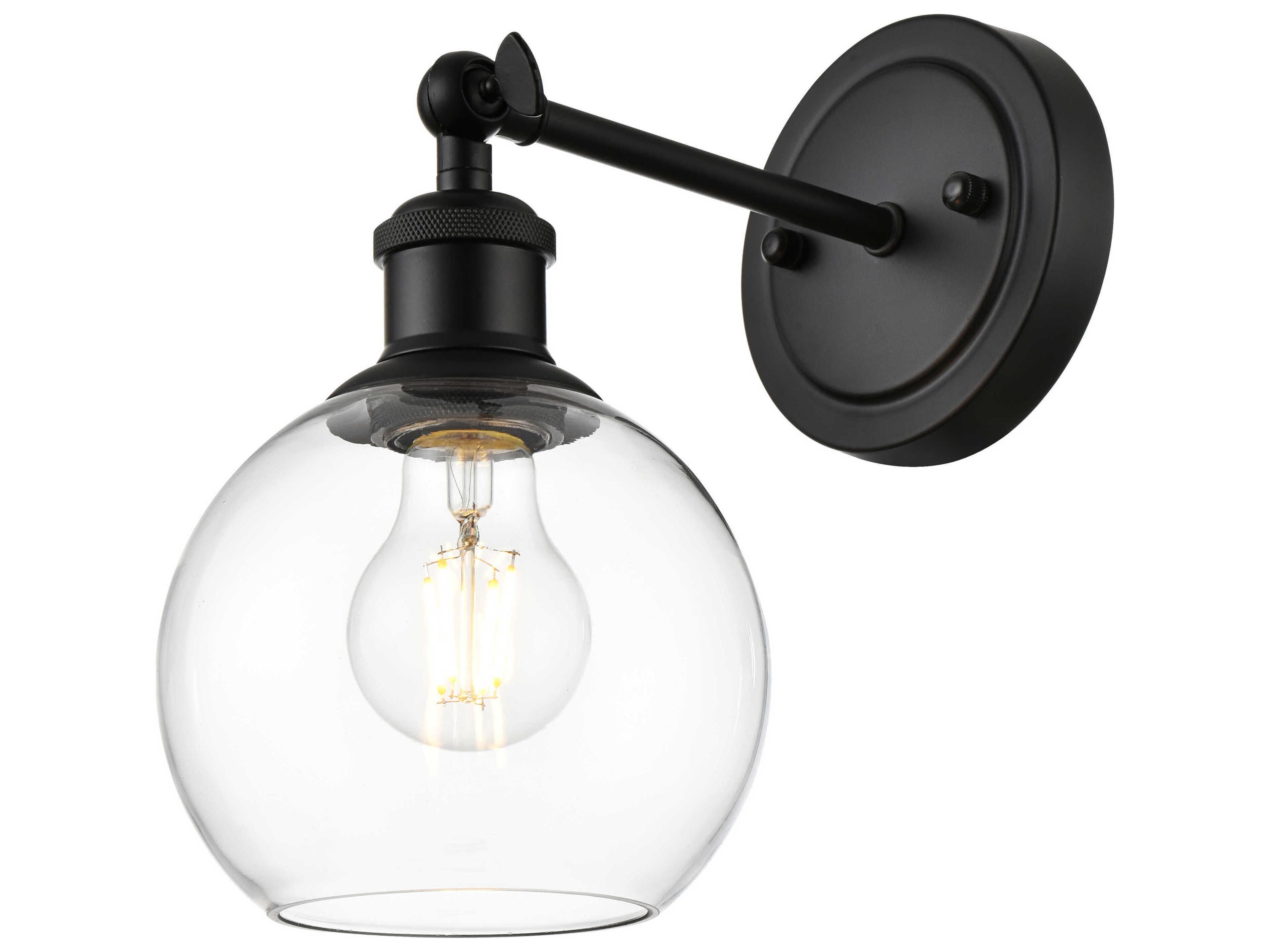 Kai 1-Light Black Glass Wall Sconce