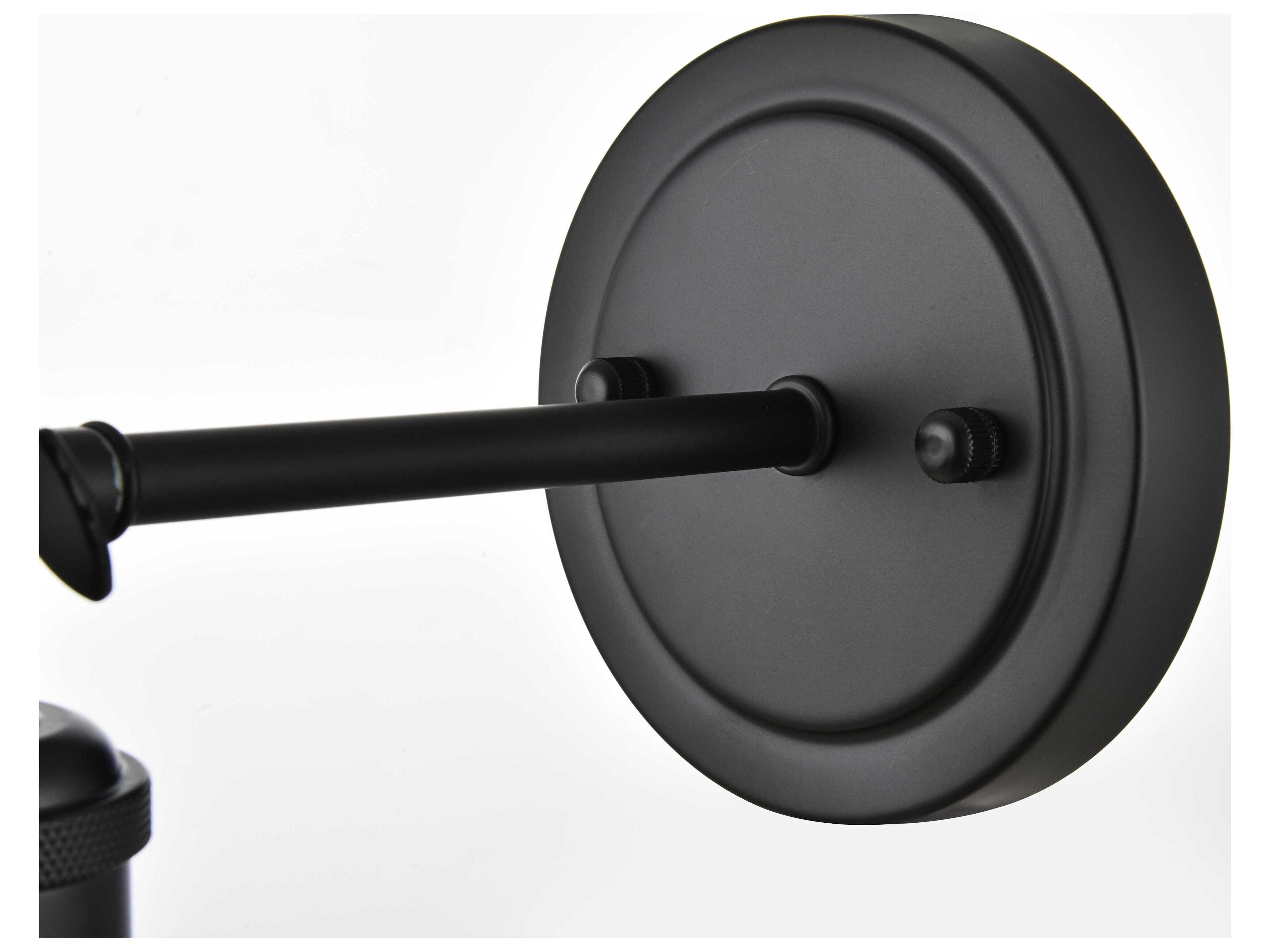 Elegant Lighting Kai 1-Light Black Glass Wall Sconce