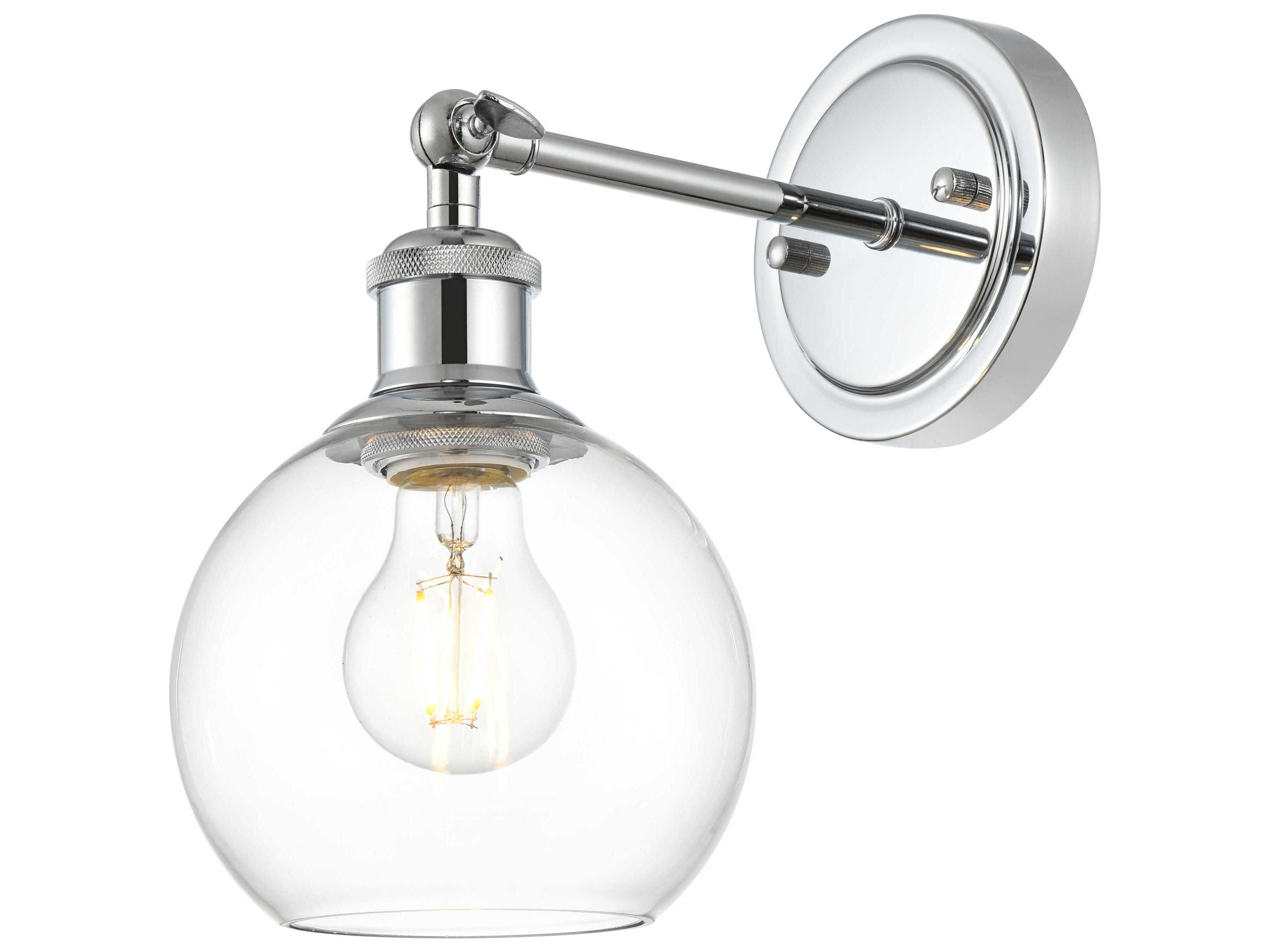 Kai 1-Light Chrome Glass Wall Sconce