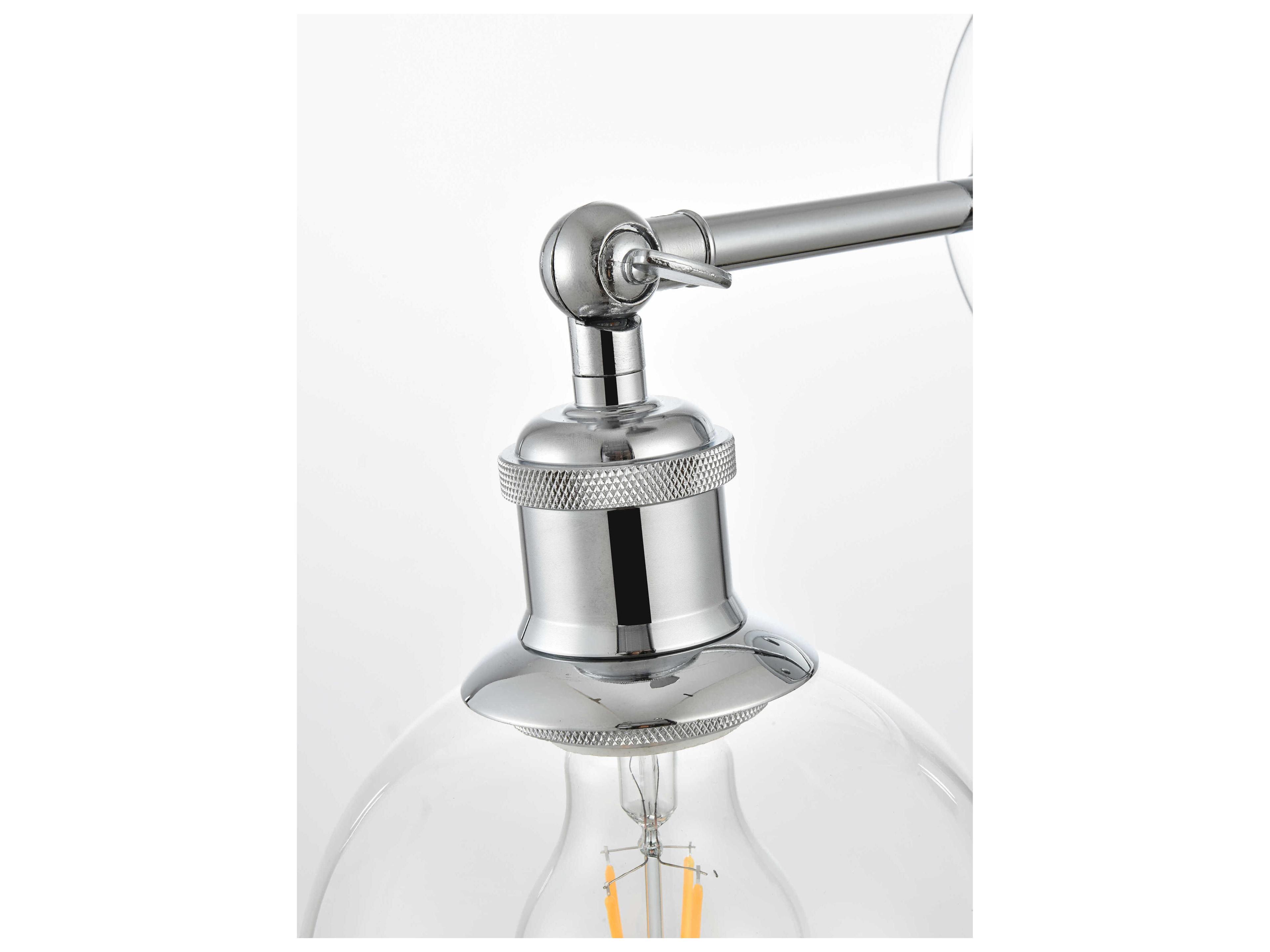 Elegant Lighting Kai 1-Light Chrome Glass Wall Sconce